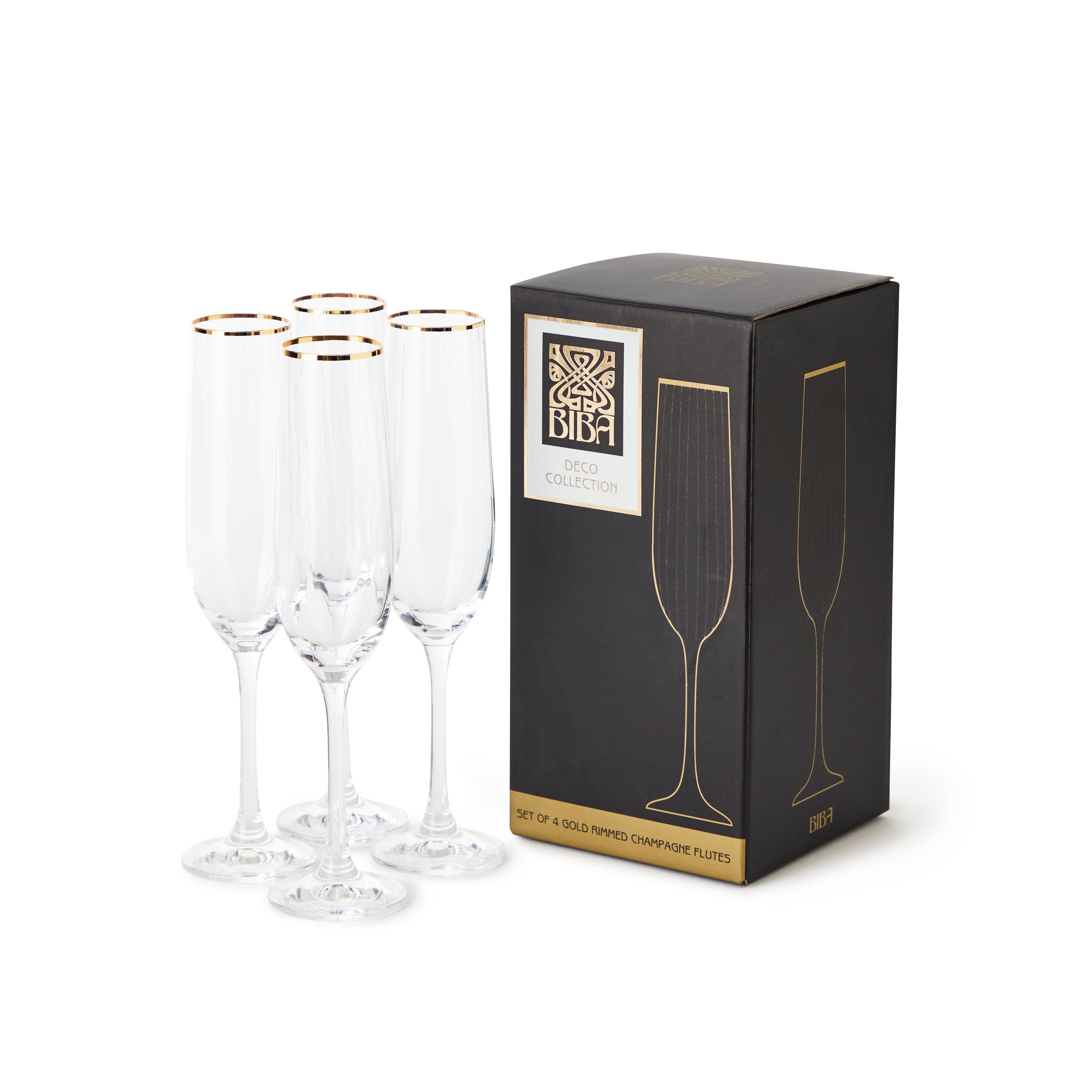 clear - Biba - Deco Champange Glass Set of 4 - 1