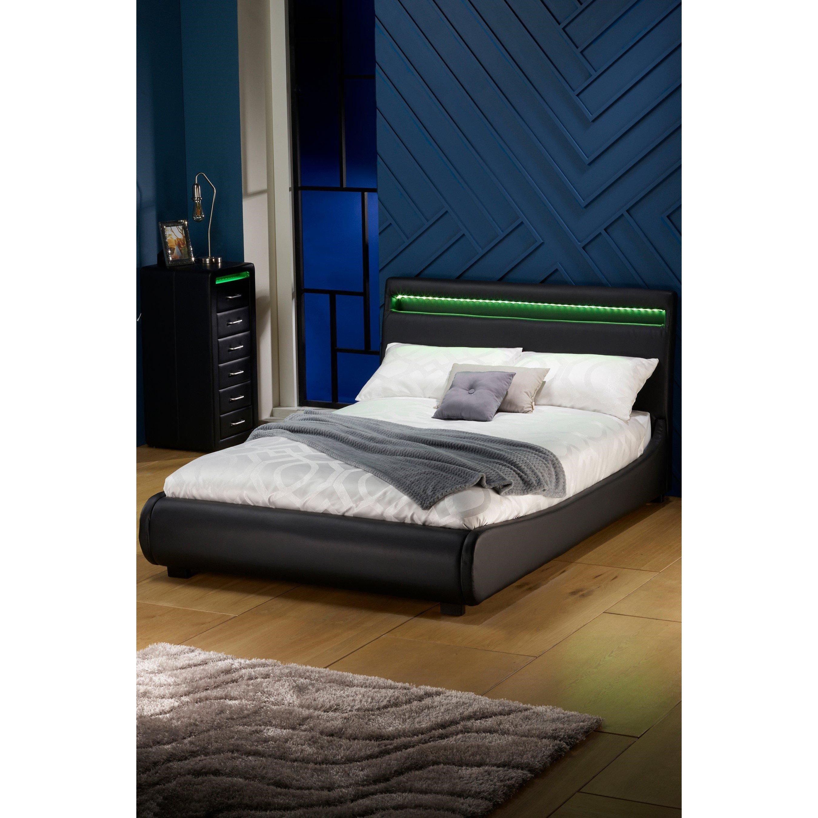 Homelife Atlanta Faux Leather Bed LED Headboard