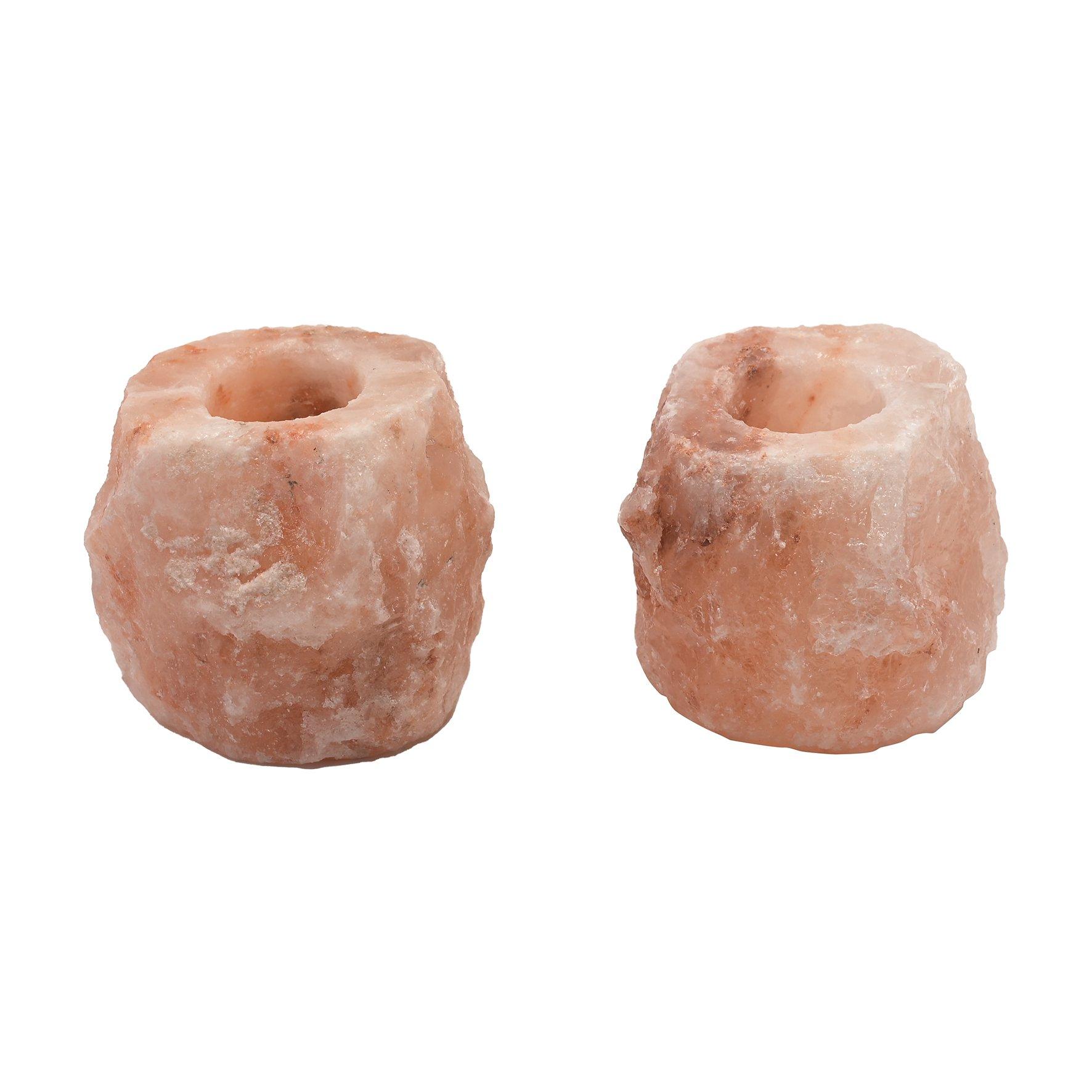 Pink - Hestia - Himalayan Rock Salt Set of 2 Assorted Tealights - 2