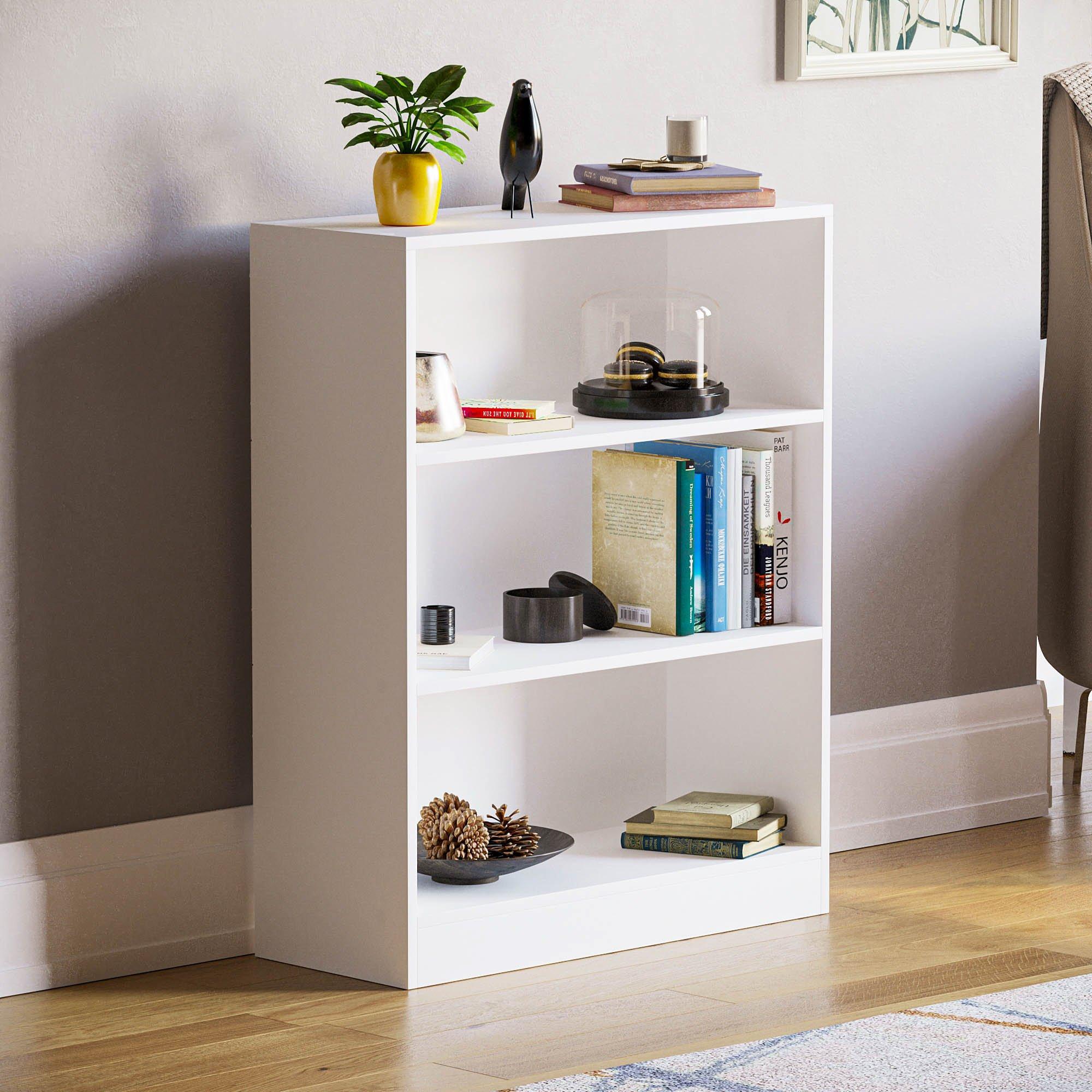 Lassic  Vida Designs Cambridge 3 Tier Low Bookcase - White - 3 Tier
