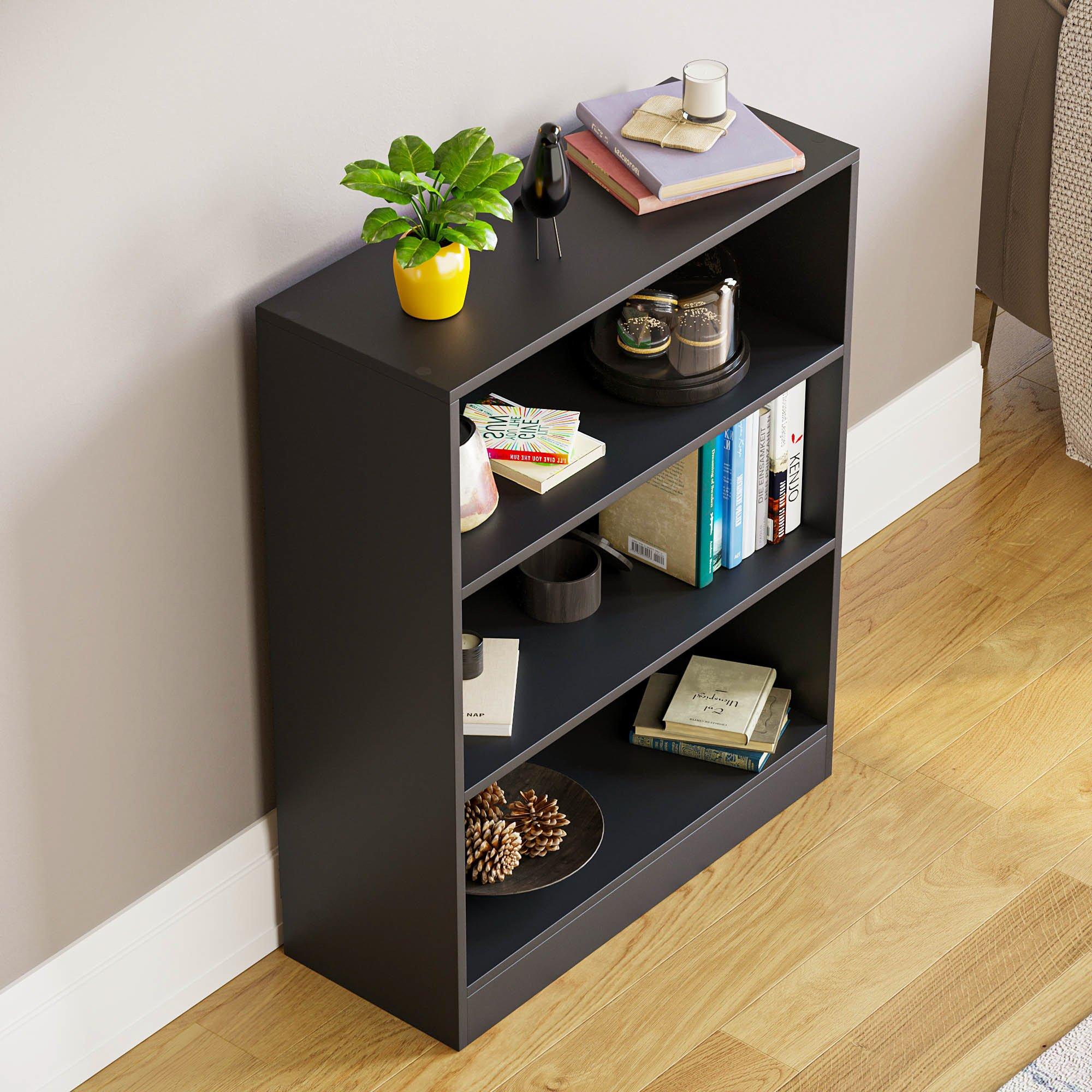 Black - Lassic - Vida Designs Cambridge 3 Tier Low Bookcase - 6