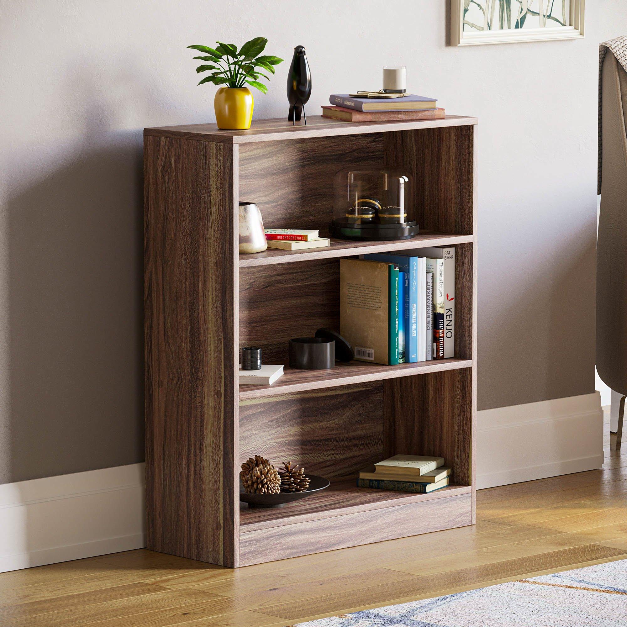 Lassic  Vida Designs Cambridge 3 Tier Low Bookcase - Walnut - 3 Tier