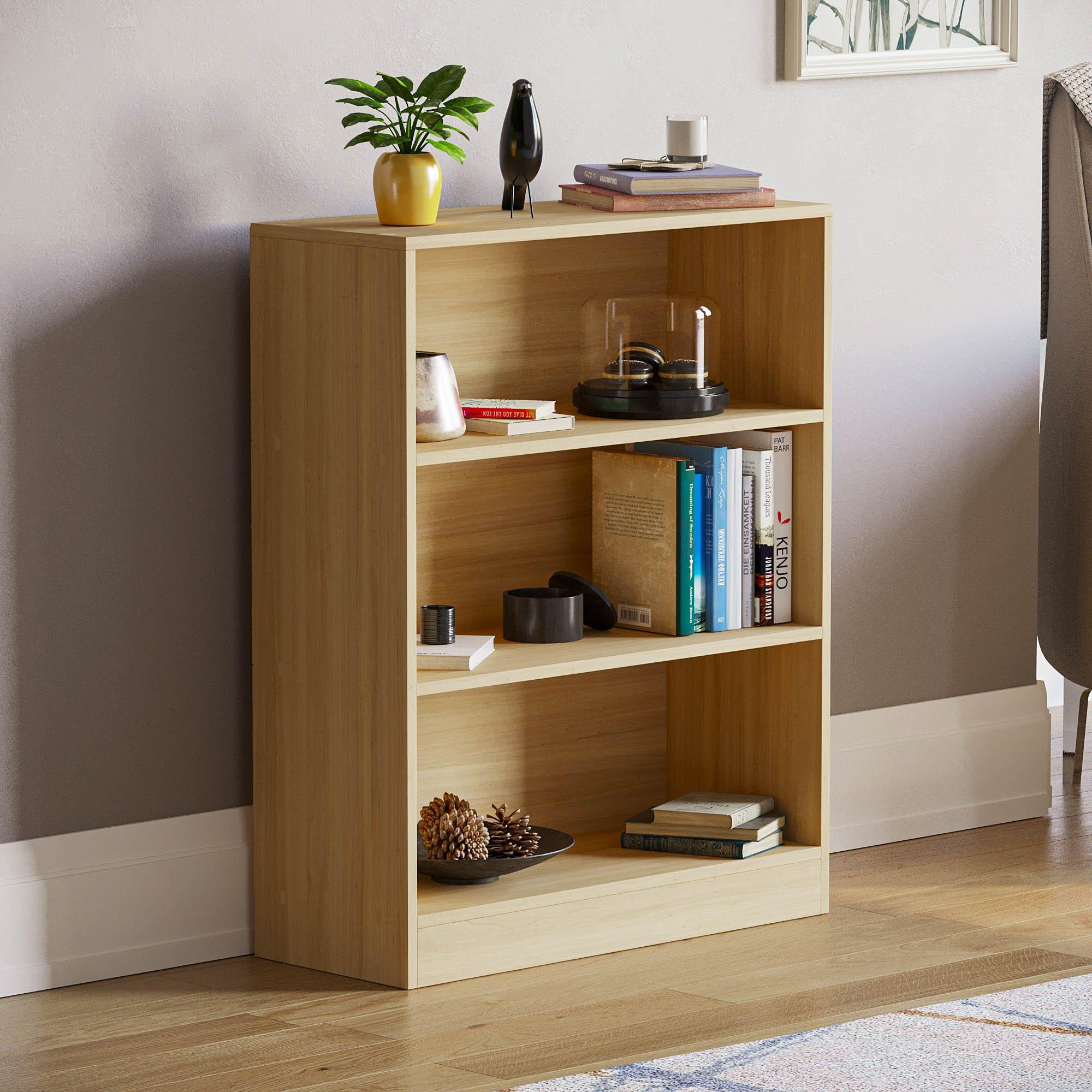 Lassic  Vida Designs Cambridge 3 Tier Low Bookcase - Oak - 3 Tier