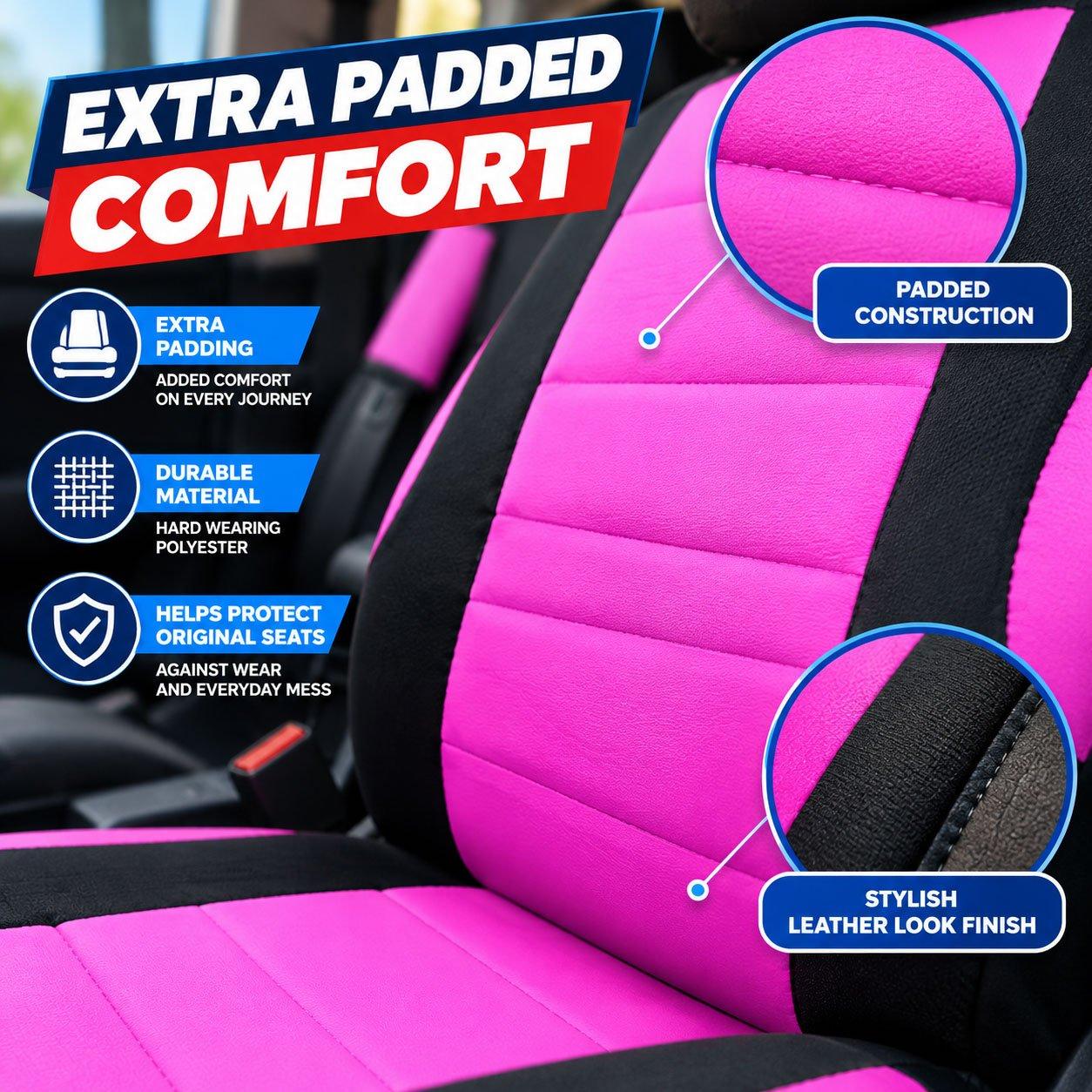 Pink - Streetwize - Think Pink Seat Cover Set - 6