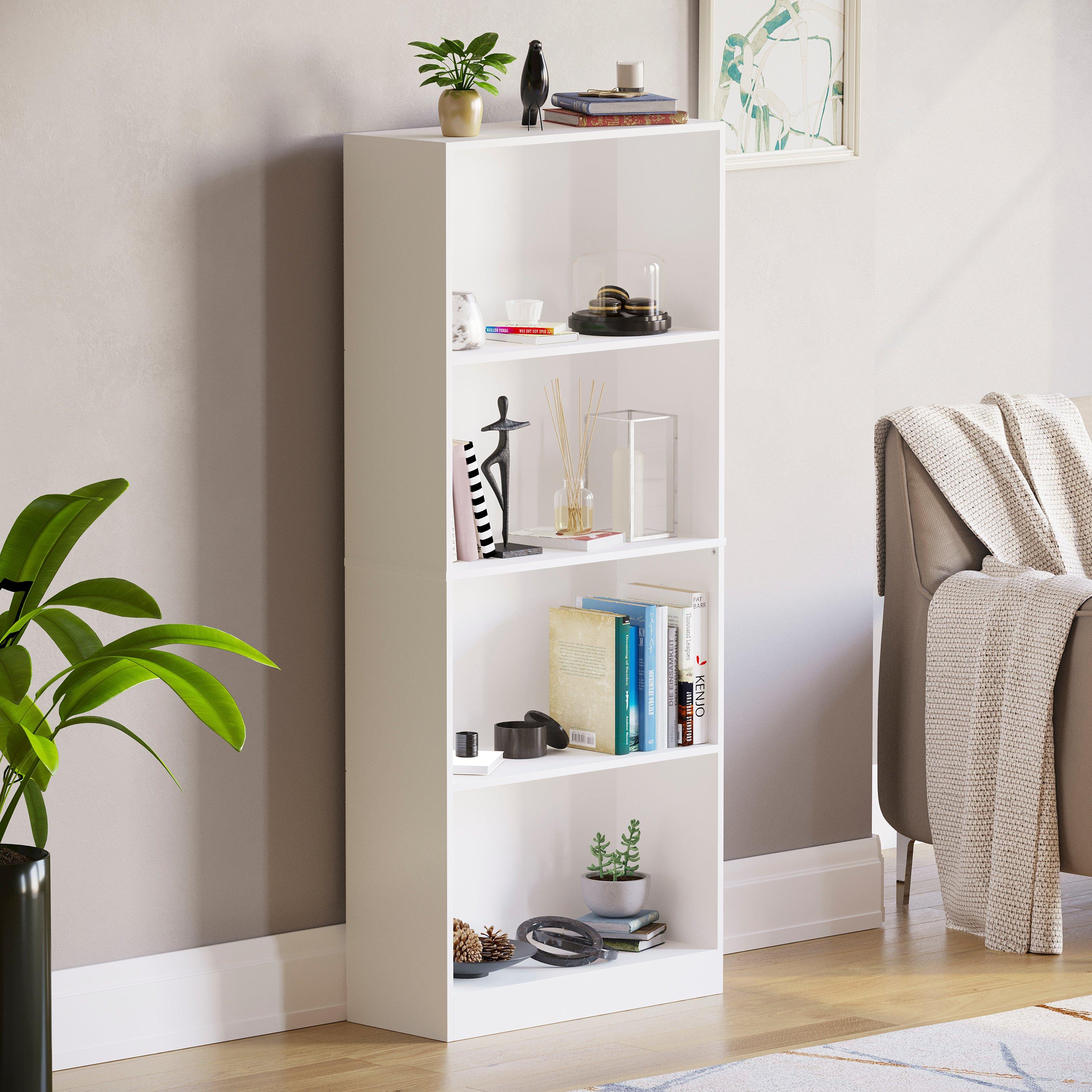 Lassic  Vida Designs Cambridge 4 Tier Large Bookcase - White - 4 Tier