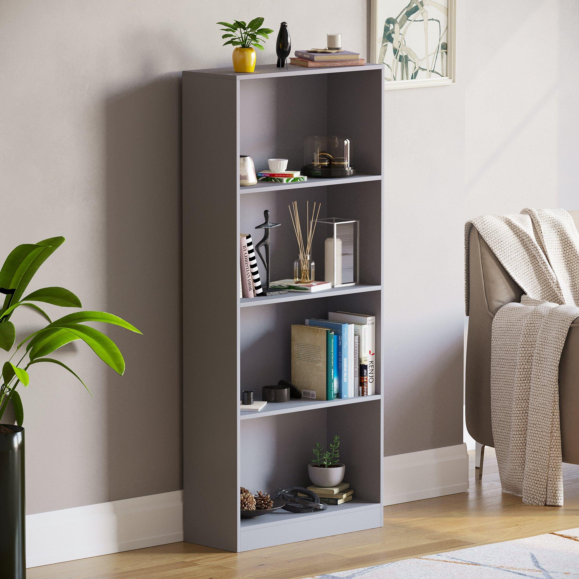 Grey - Lassic - Vida Designs Cambridge 4 Tier Large Bookcase - 1