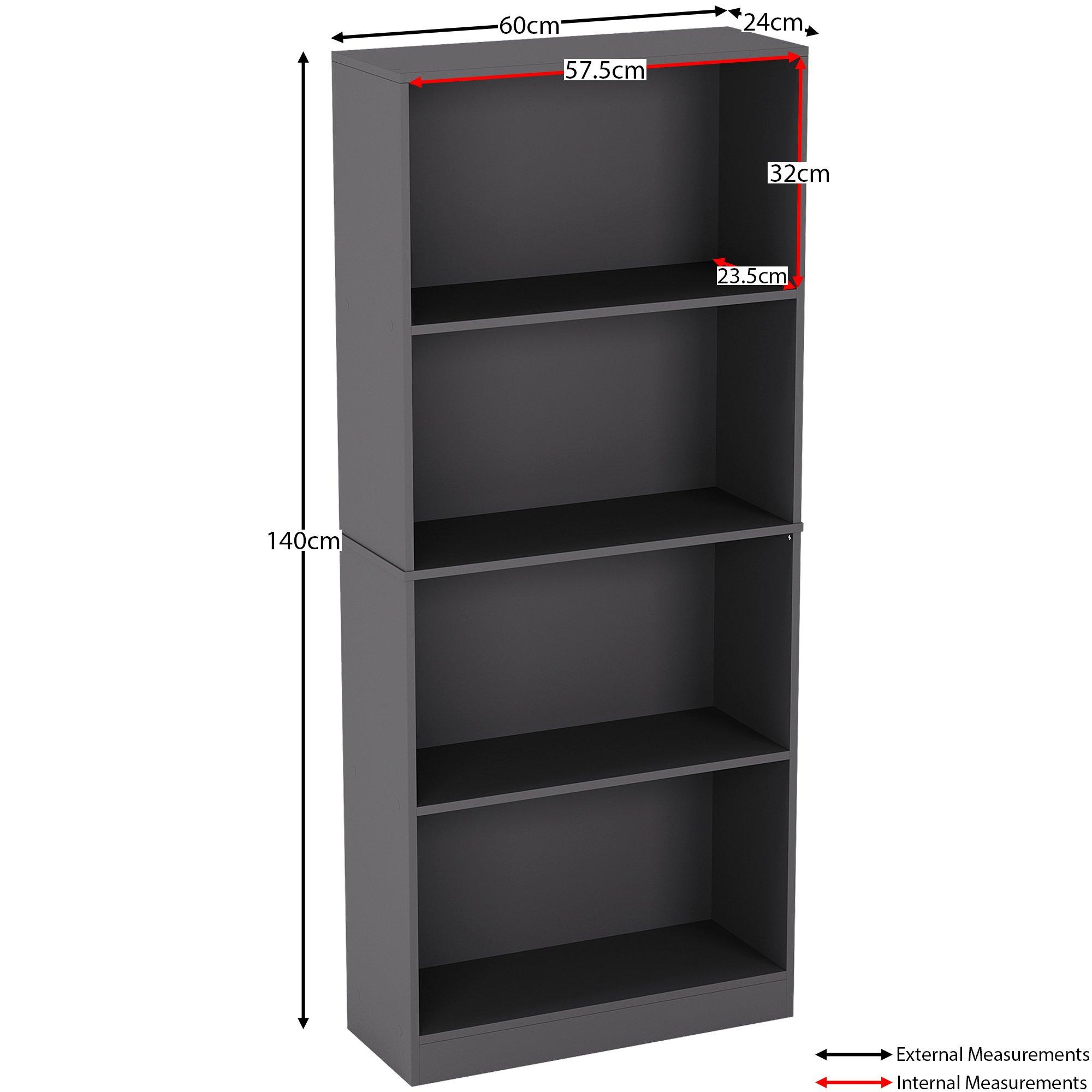 Grey - Lassic - Vida Designs Cambridge 4 Tier Large Bookcase - 2