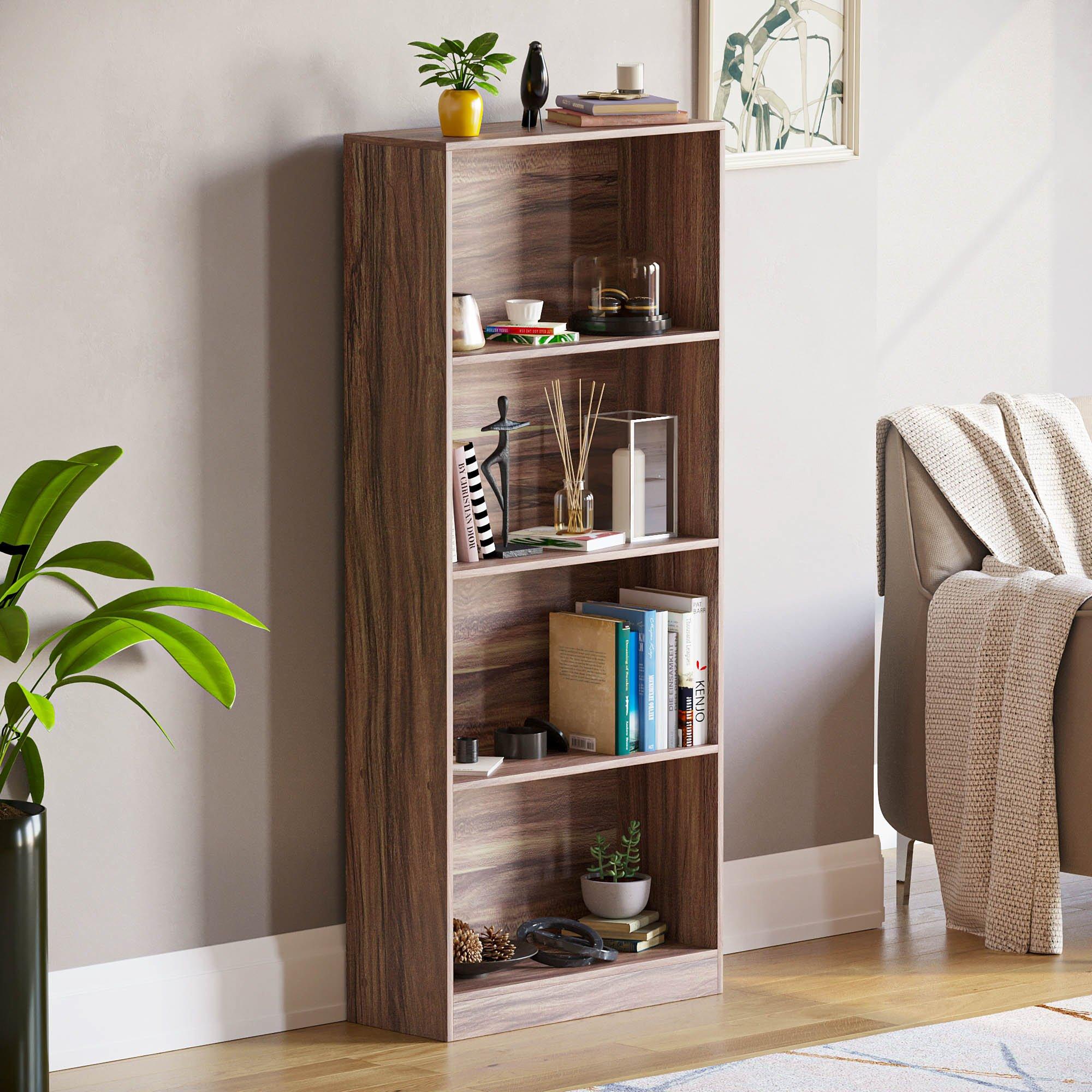 Lassic  Vida Designs Cambridge 4 Tier Large Bookcase - Walnut - 4 Tier