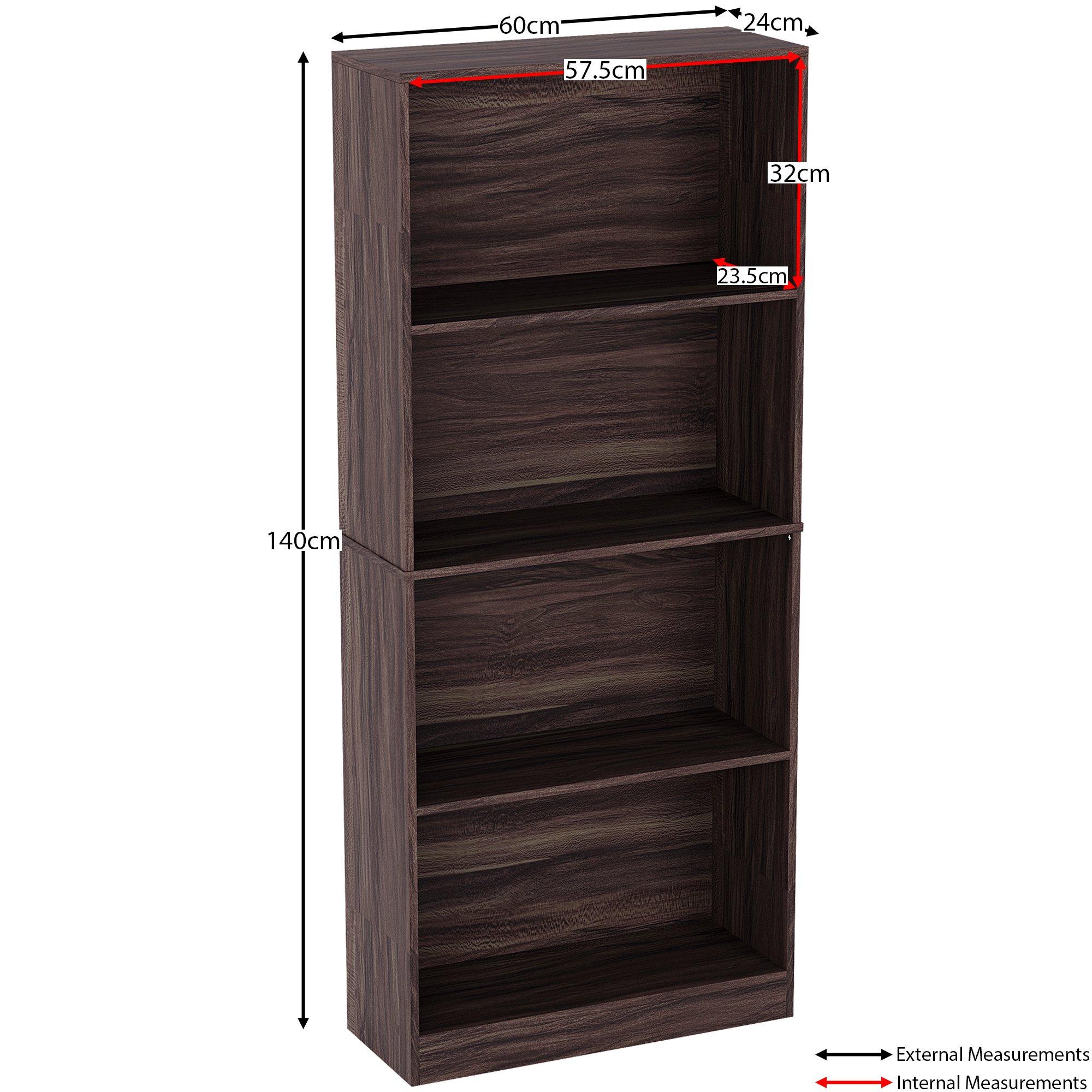 Walnut - Lassic - Vida Designs Cambridge 4 Tier Large Bookcase - 2