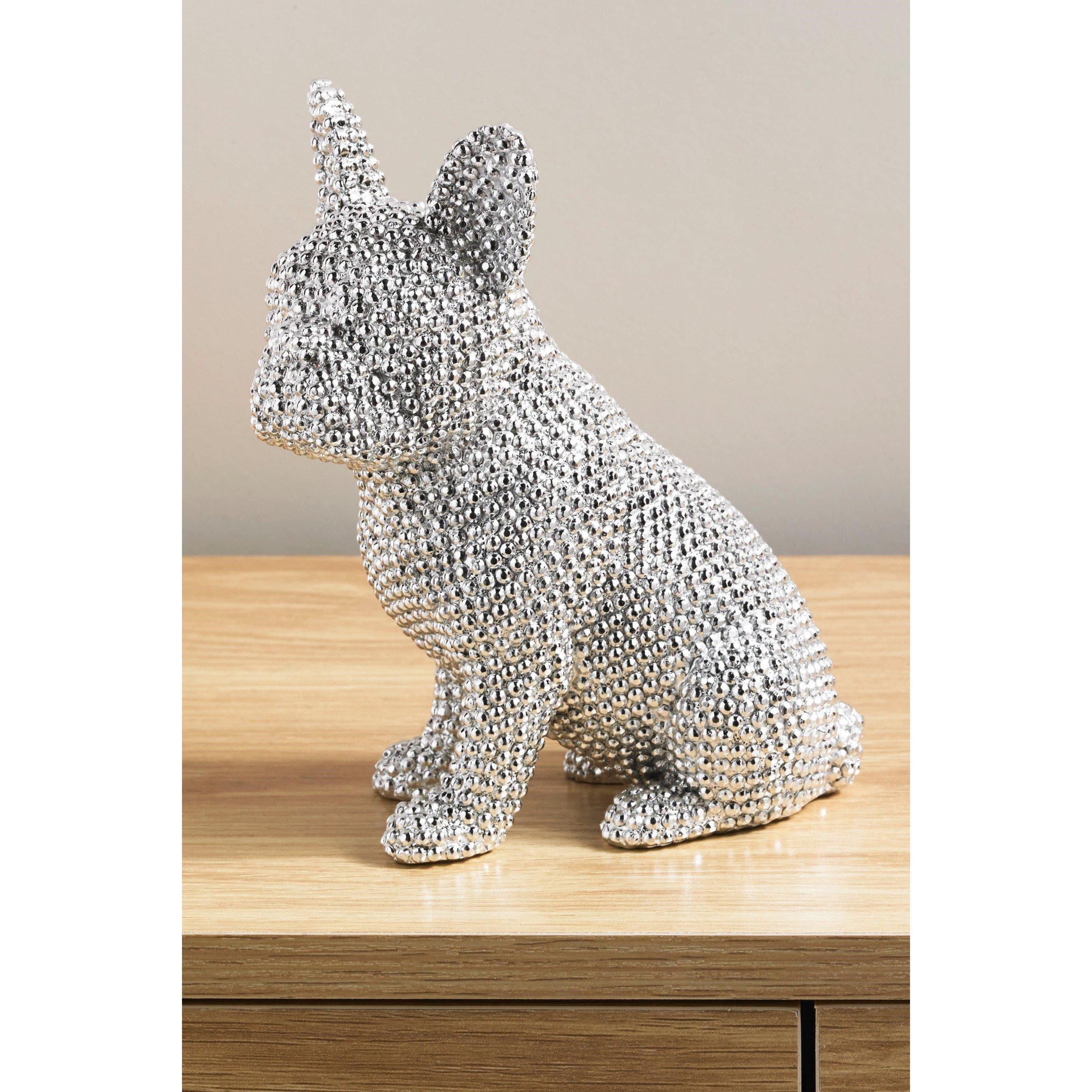 Silver - Hestia - Diamante Dog Figurine