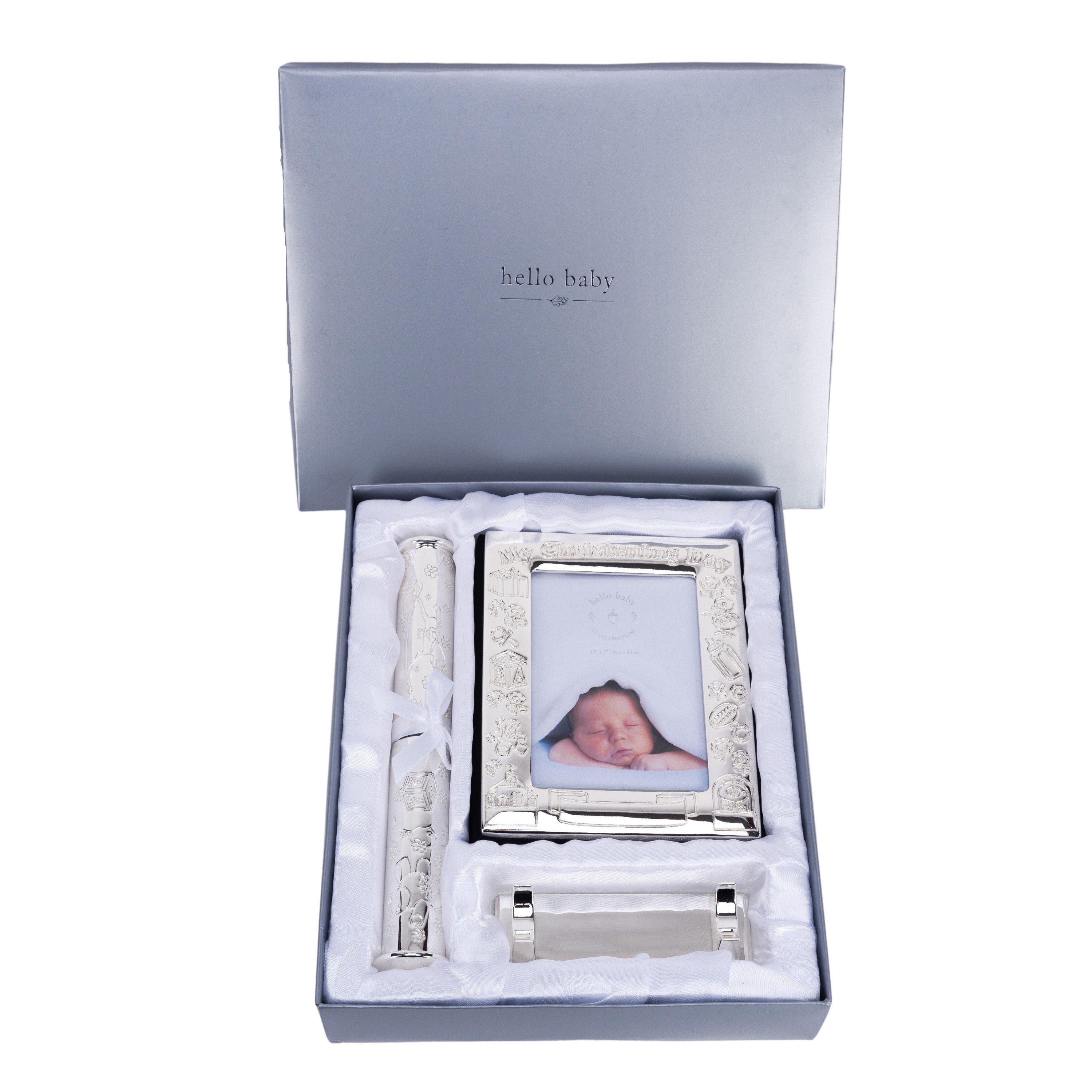 Silver - Juliana Collection - My Christening Day Album & Certificate stand - 2