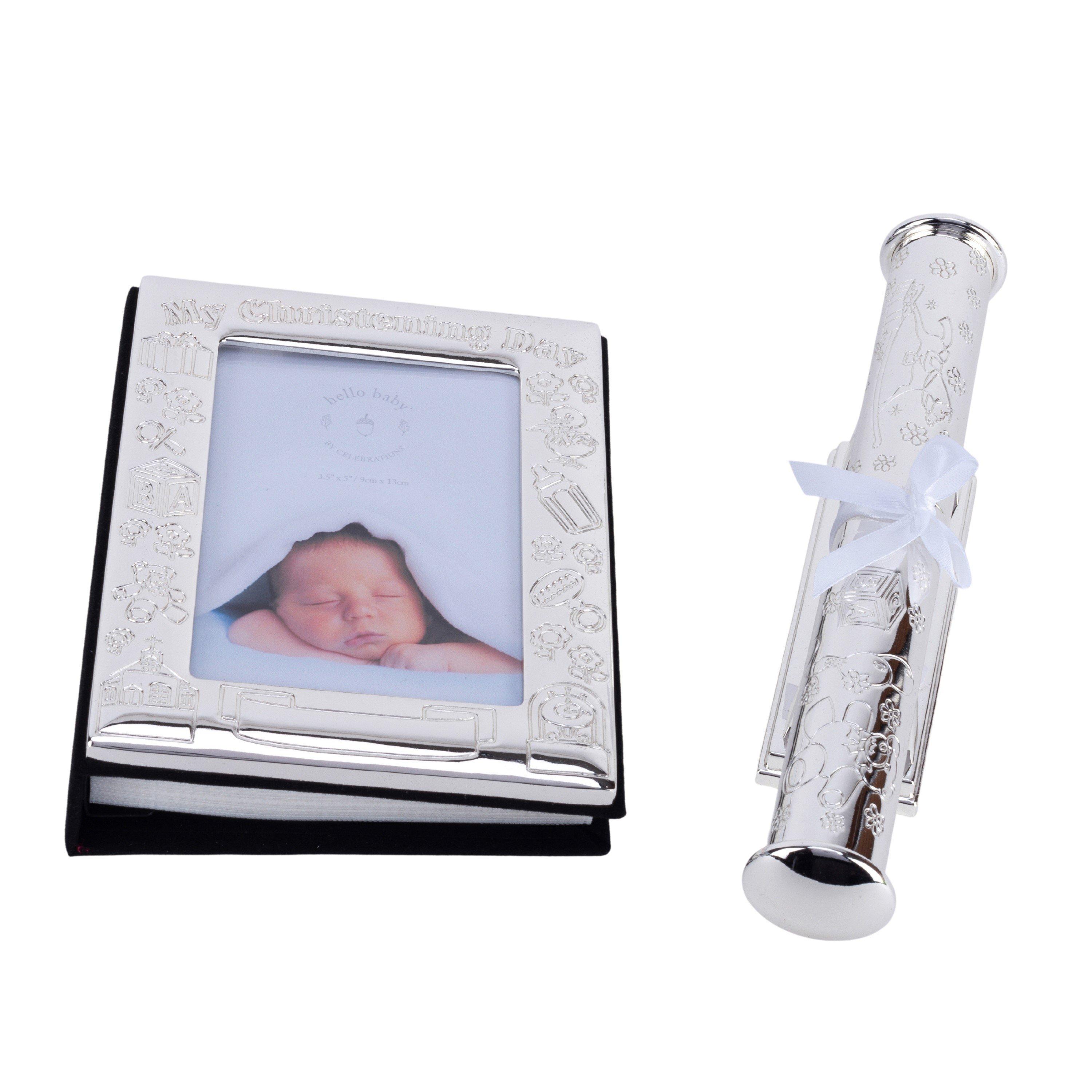 Silver - Juliana Collection - My Christening Day Album & Certificate stand - 4
