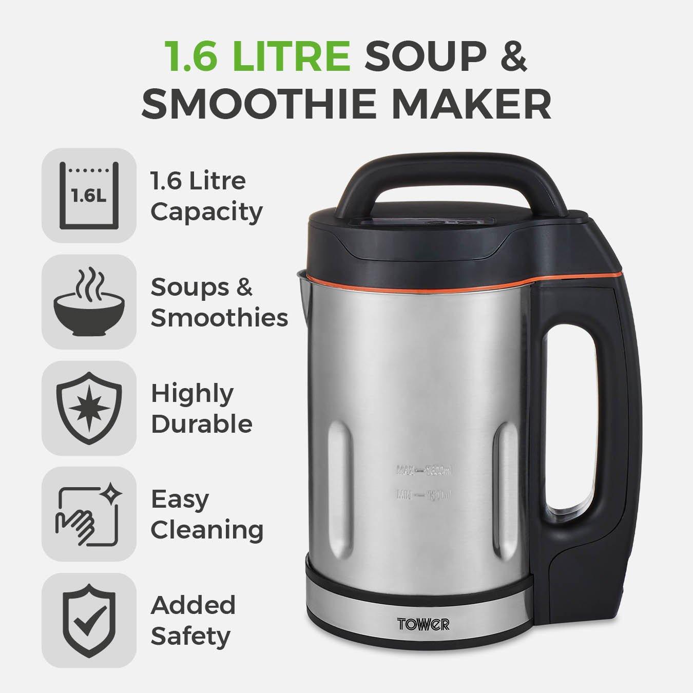 Black Silver - Tower - 1.6L Soup Maker - 2