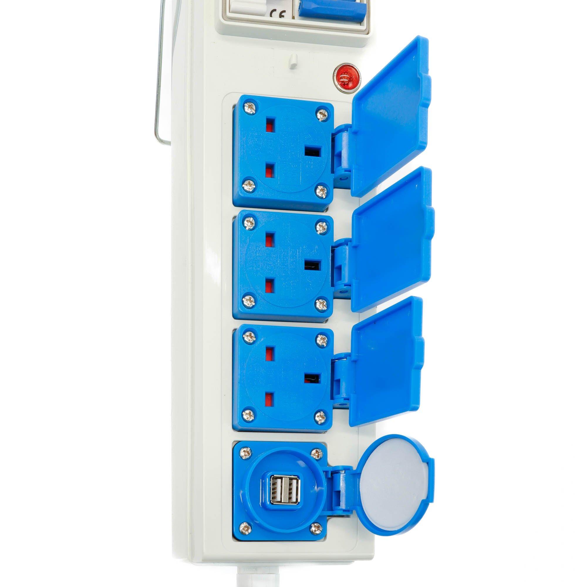 Black/Orange - Streetwize - Acclaim Range 5 Way Mobile Mains Unit 15m Cable - 4