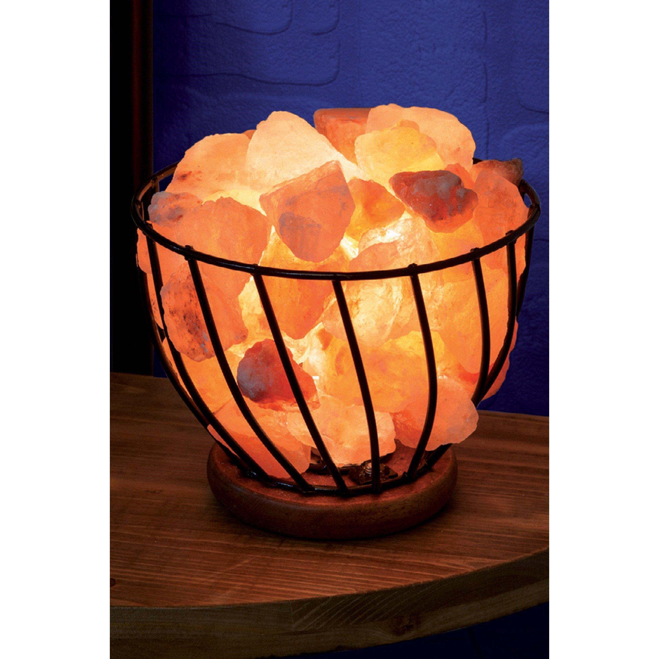 Amber - Hestia - Himalayan Rock Salt Metal Basket Lamp