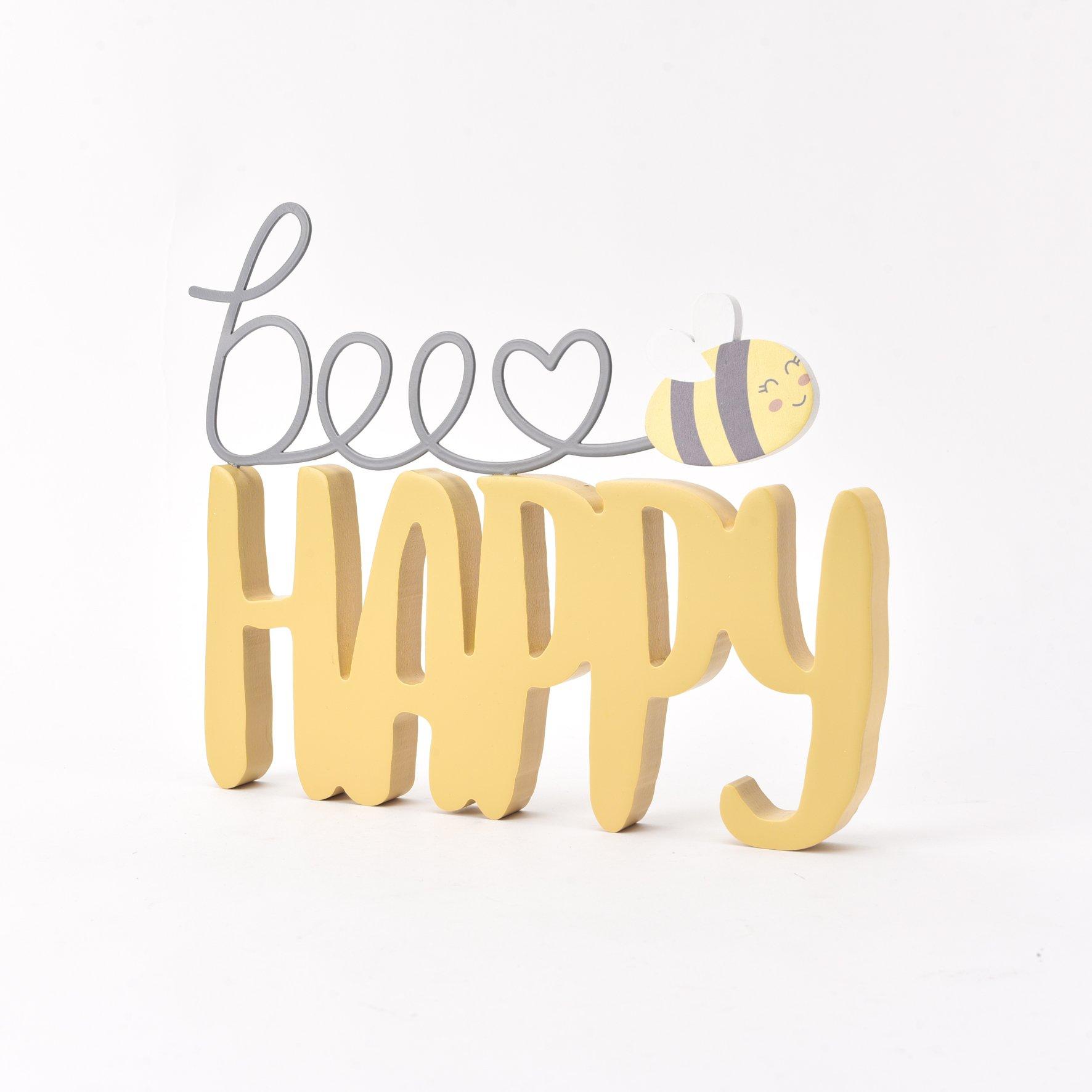 Yellow - Celebrations - Love Life Bee Happy Plaque - 3