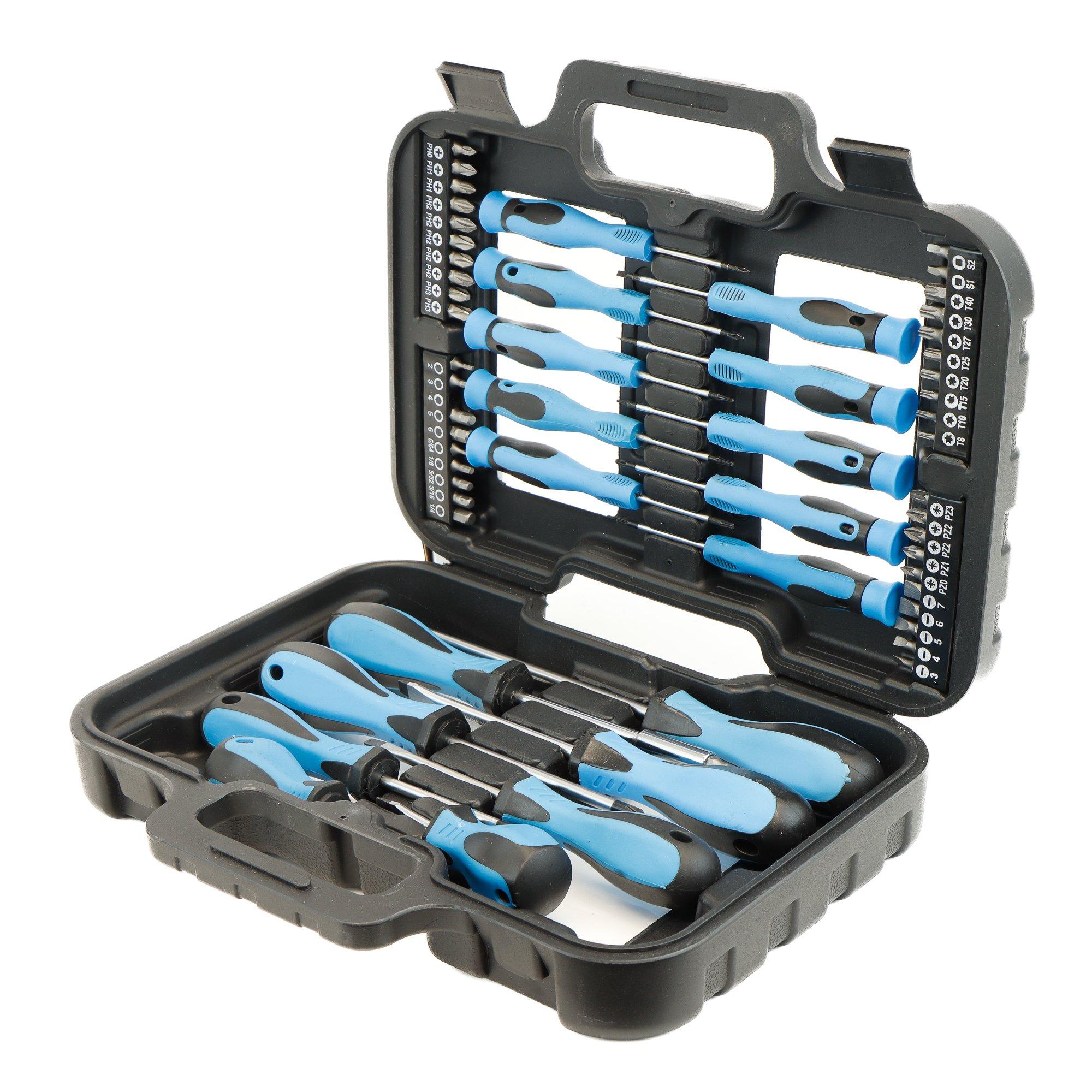 Blue - Streetwize - 58 pce Screwdriver and Bit Set in Case - 1