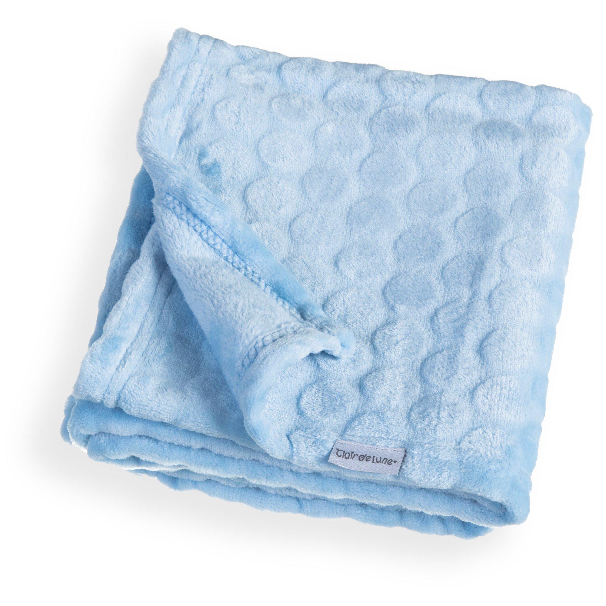 Clair De Lune  Newborn De Lune Marshmallow Pram Blanket - Blue - 90x70cm