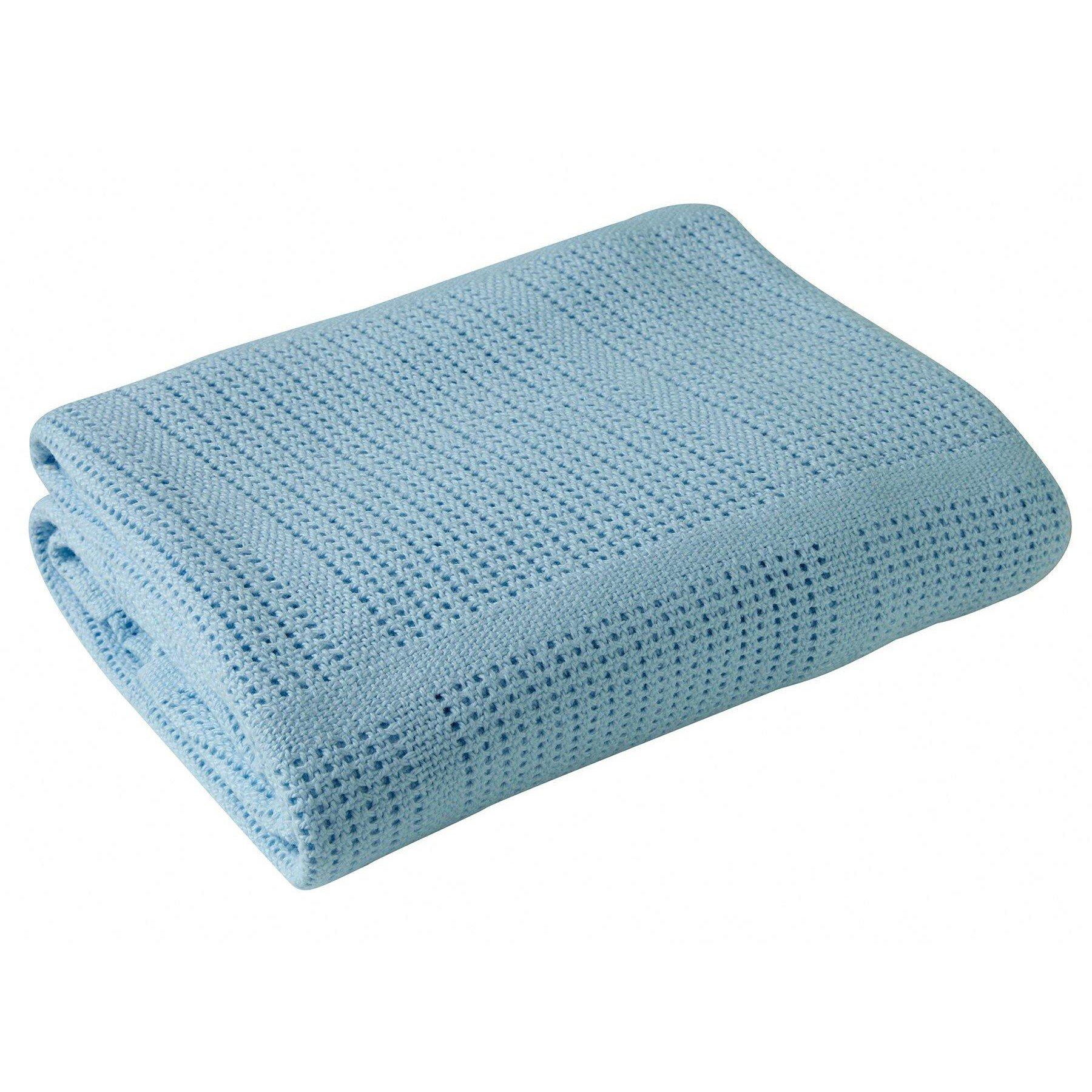 Blue - Clair De Lune - Clair de Lune Cellular Pram Blanket