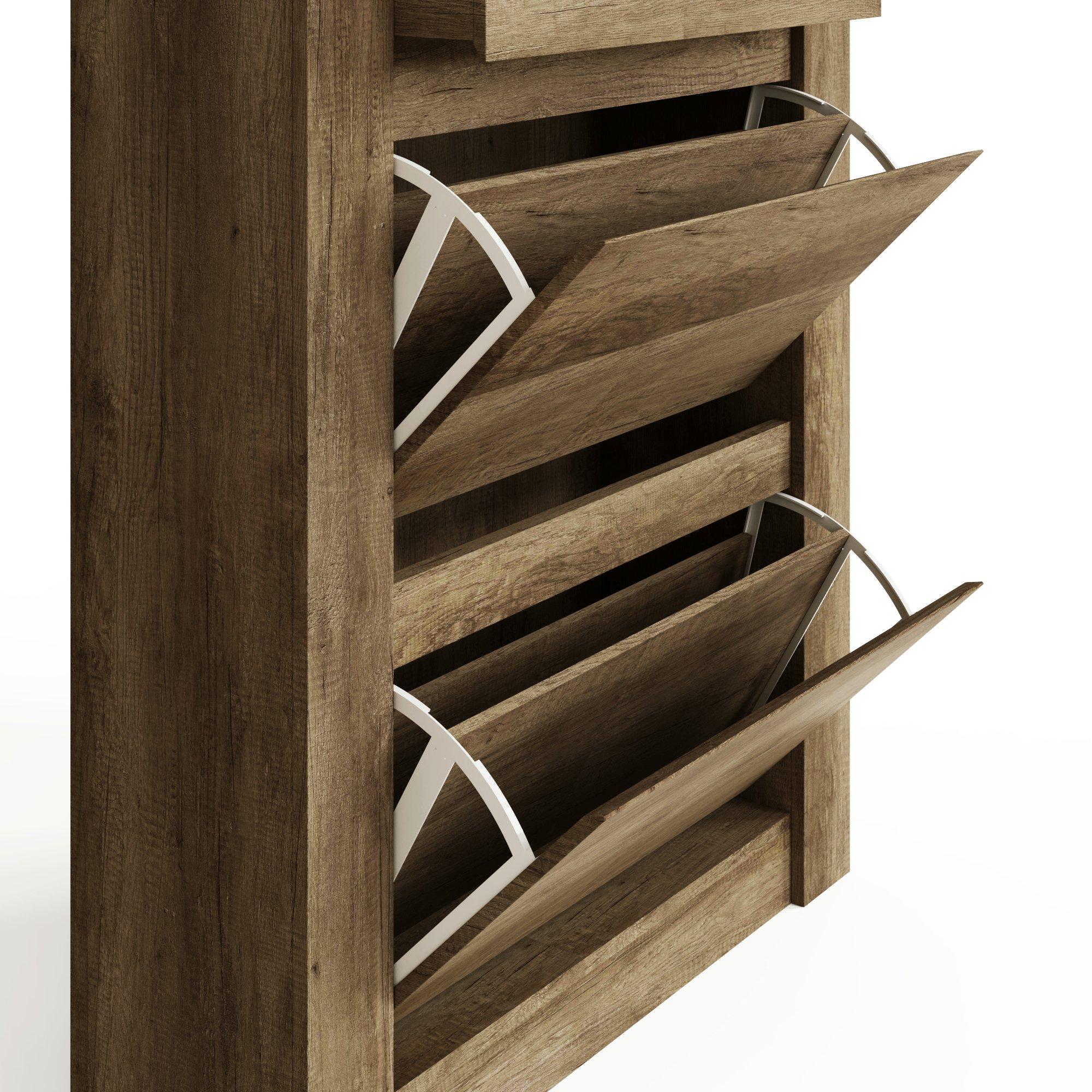 Oak - GFW - GFW Canyon Oak Shoe Cabinet - 5