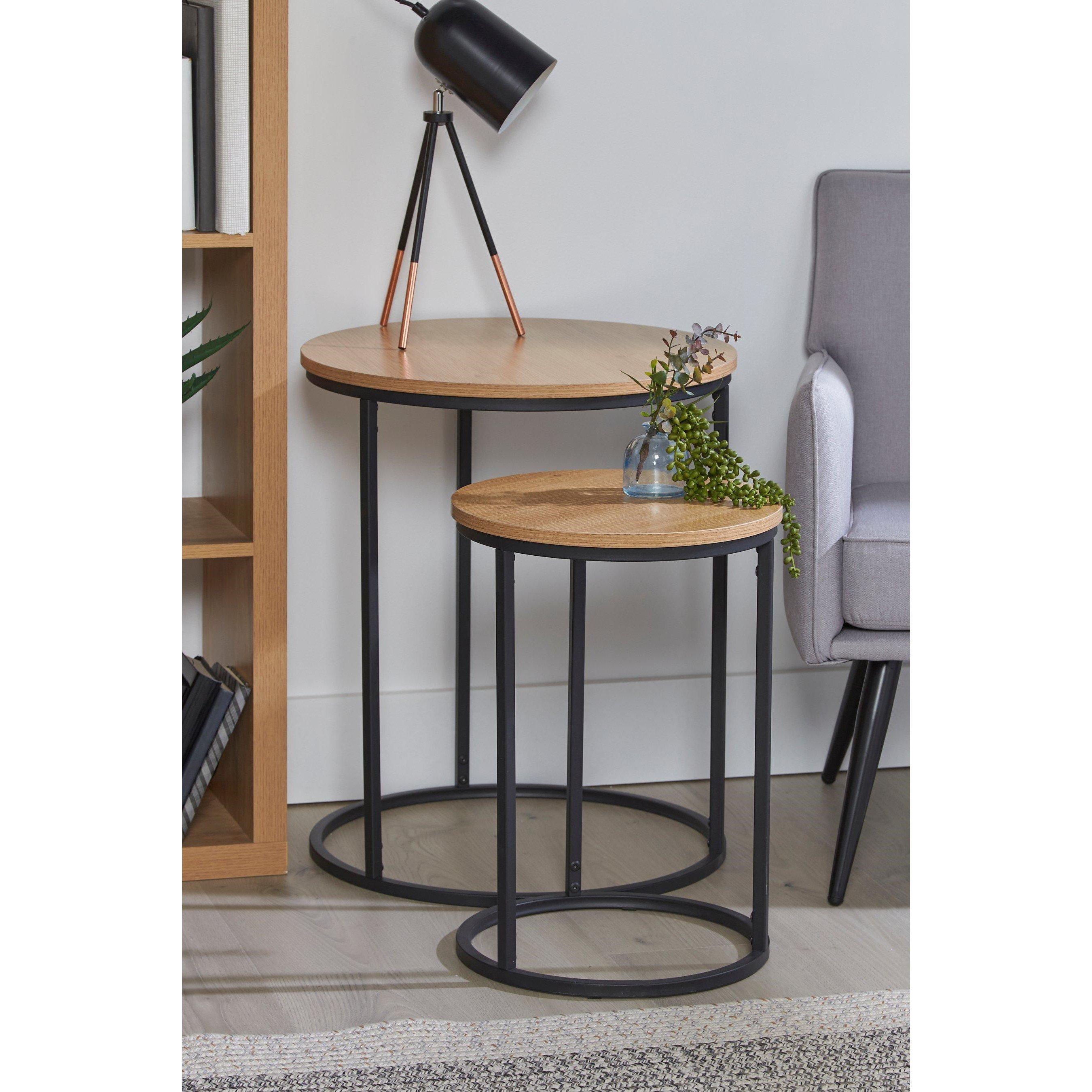 Oak - Homelife - Nesting Coffee Tables - 7