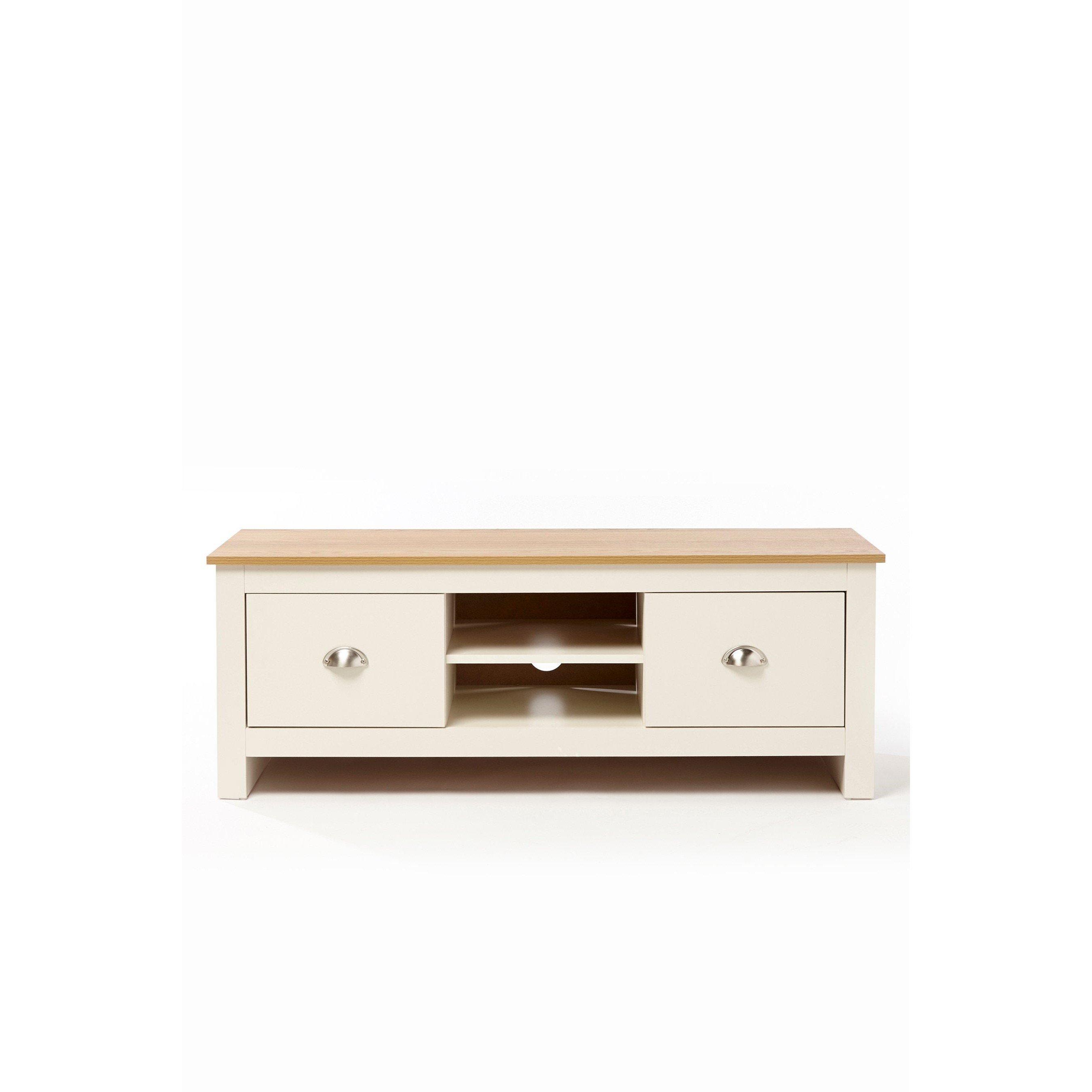 Cream - Homelife - Homelife Sherbourne 2 Drawer TV Unit - 1