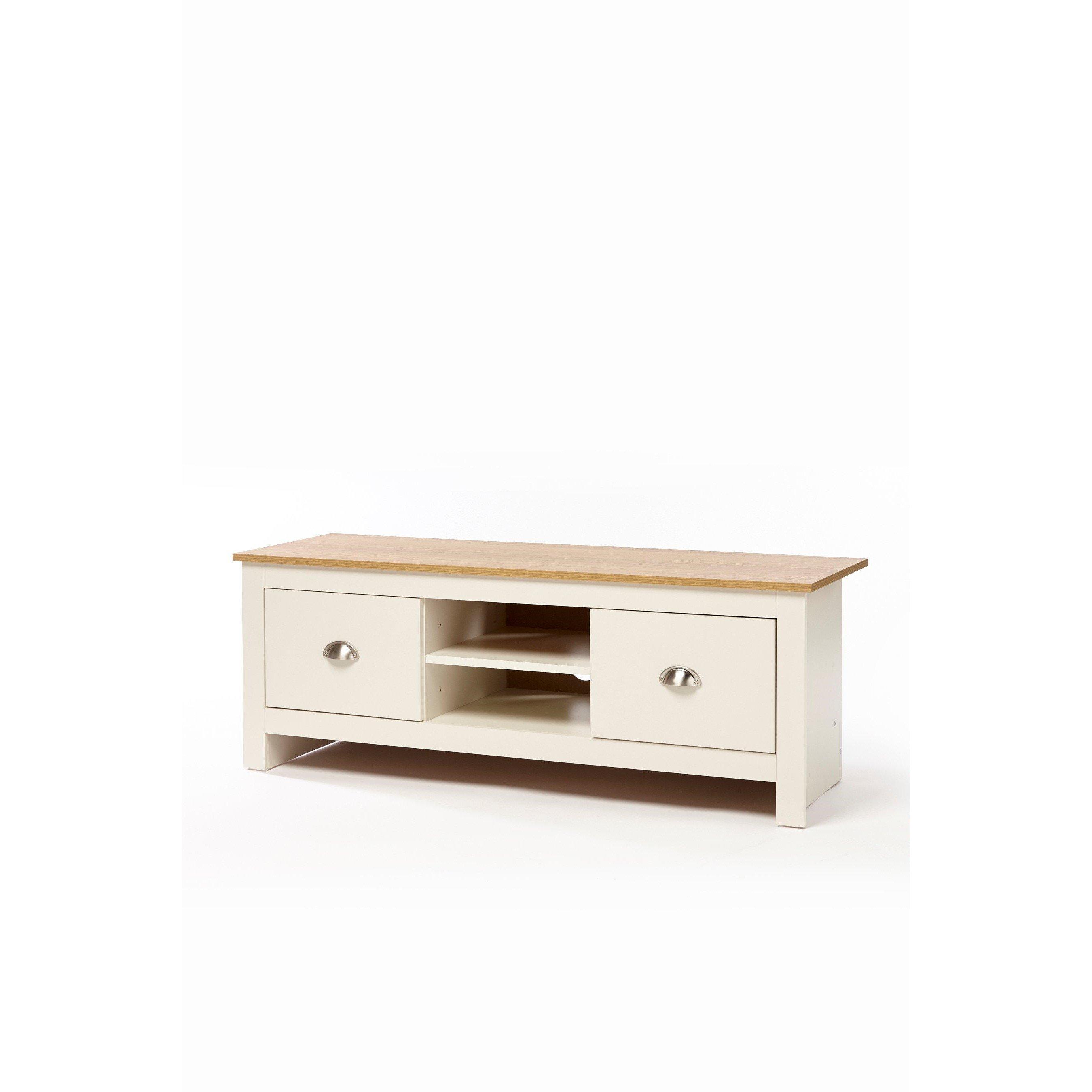 Cream - Homelife - Homelife Sherbourne 2 Drawer TV Unit - 2