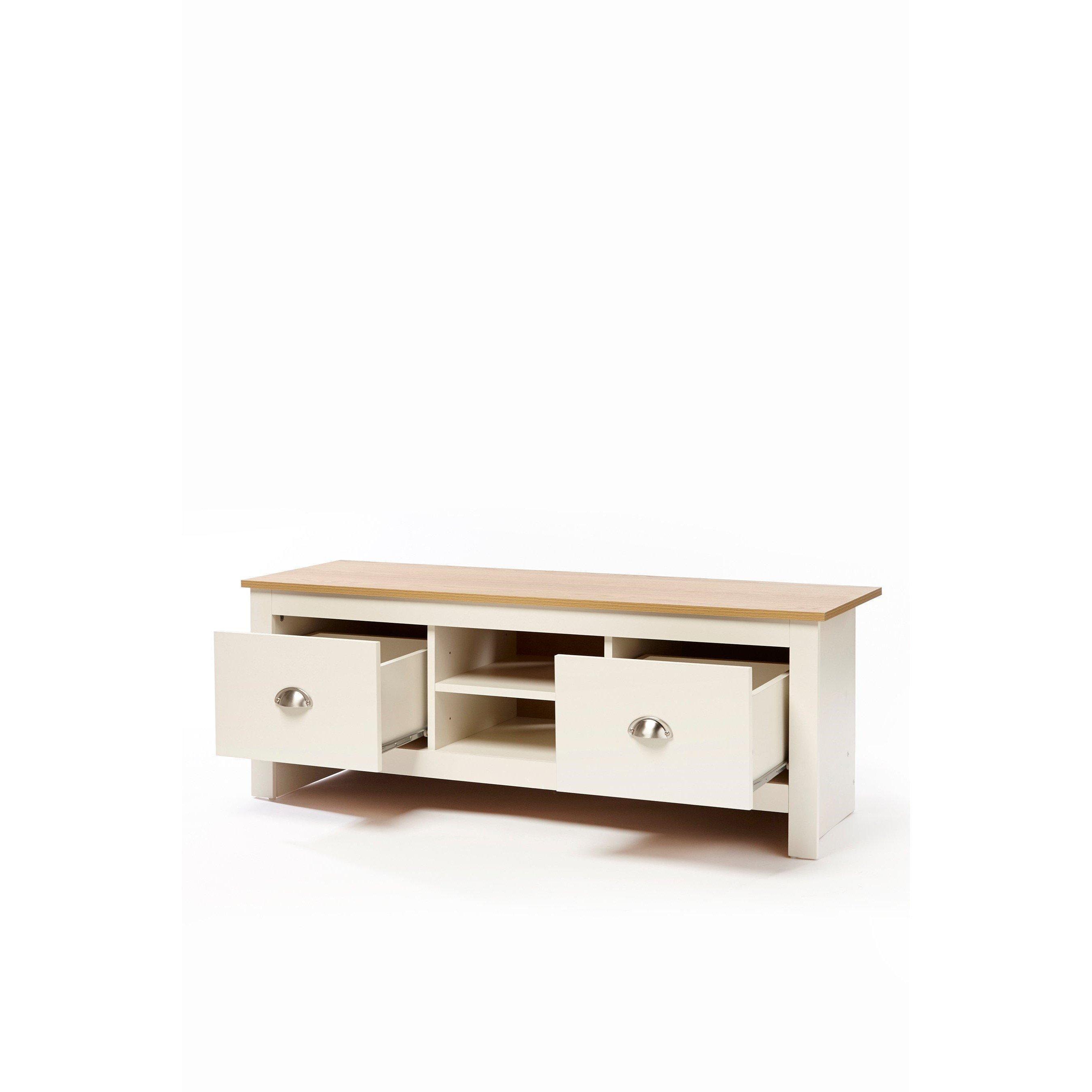 Cream - Homelife - Homelife Sherbourne 2 Drawer TV Unit - 3