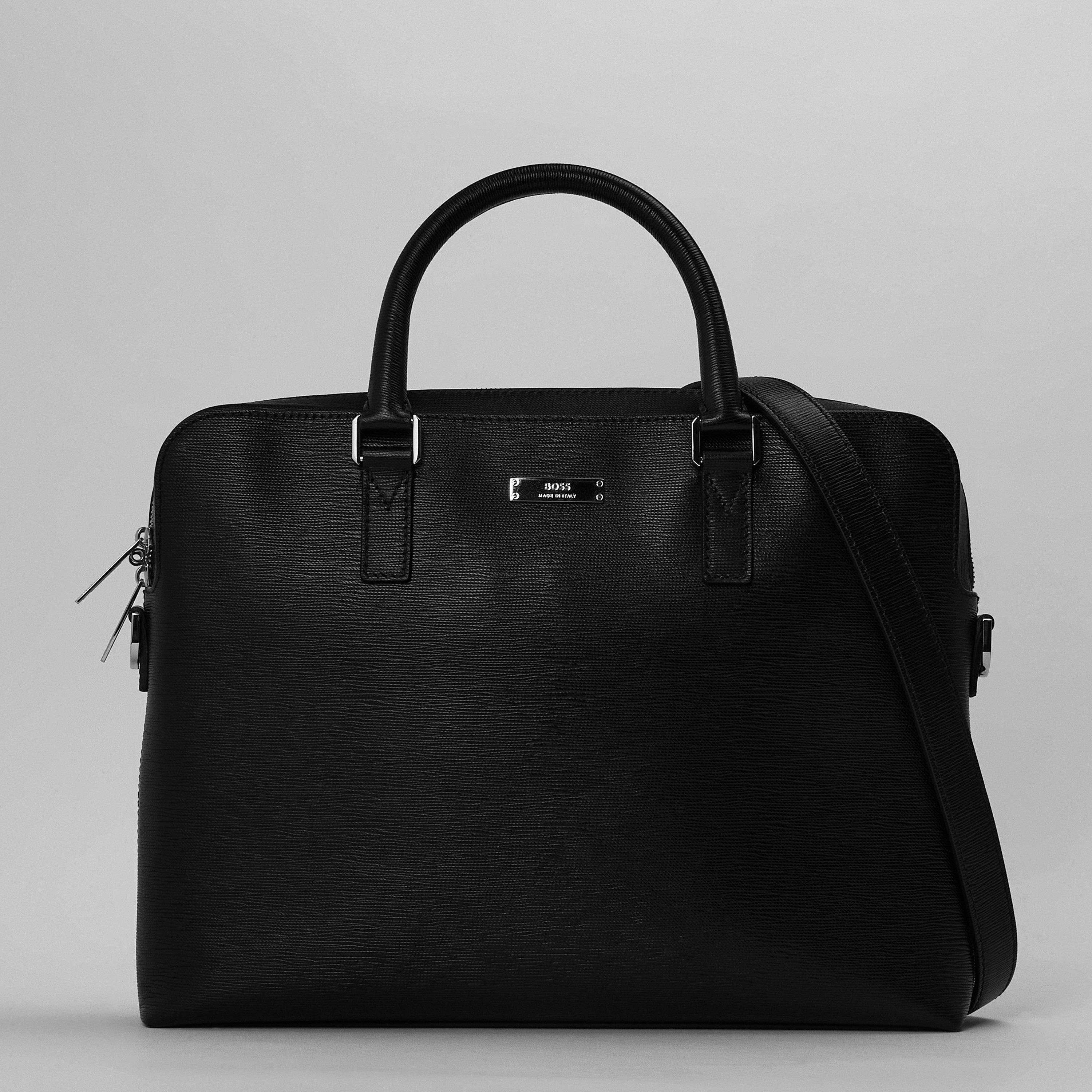 Black - Boss - Men's Gallery Document Laptop Bag - 1