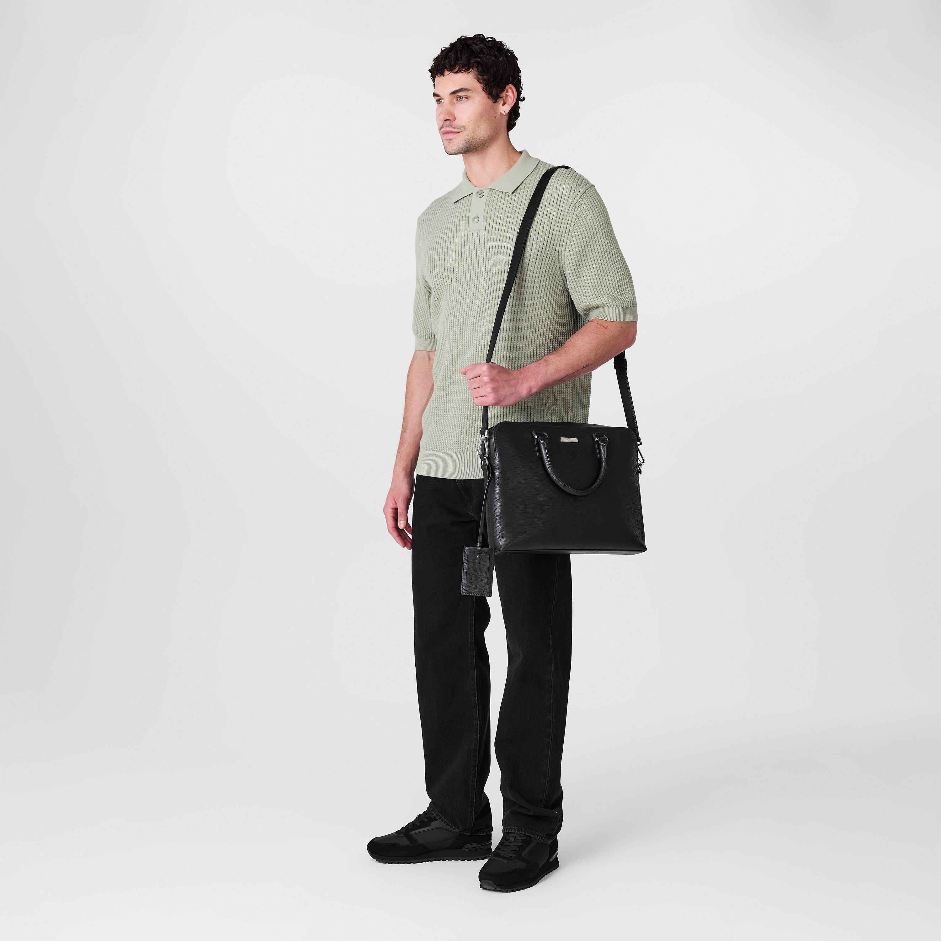 Black - Boss - Men's Gallerya Document Bag - 6