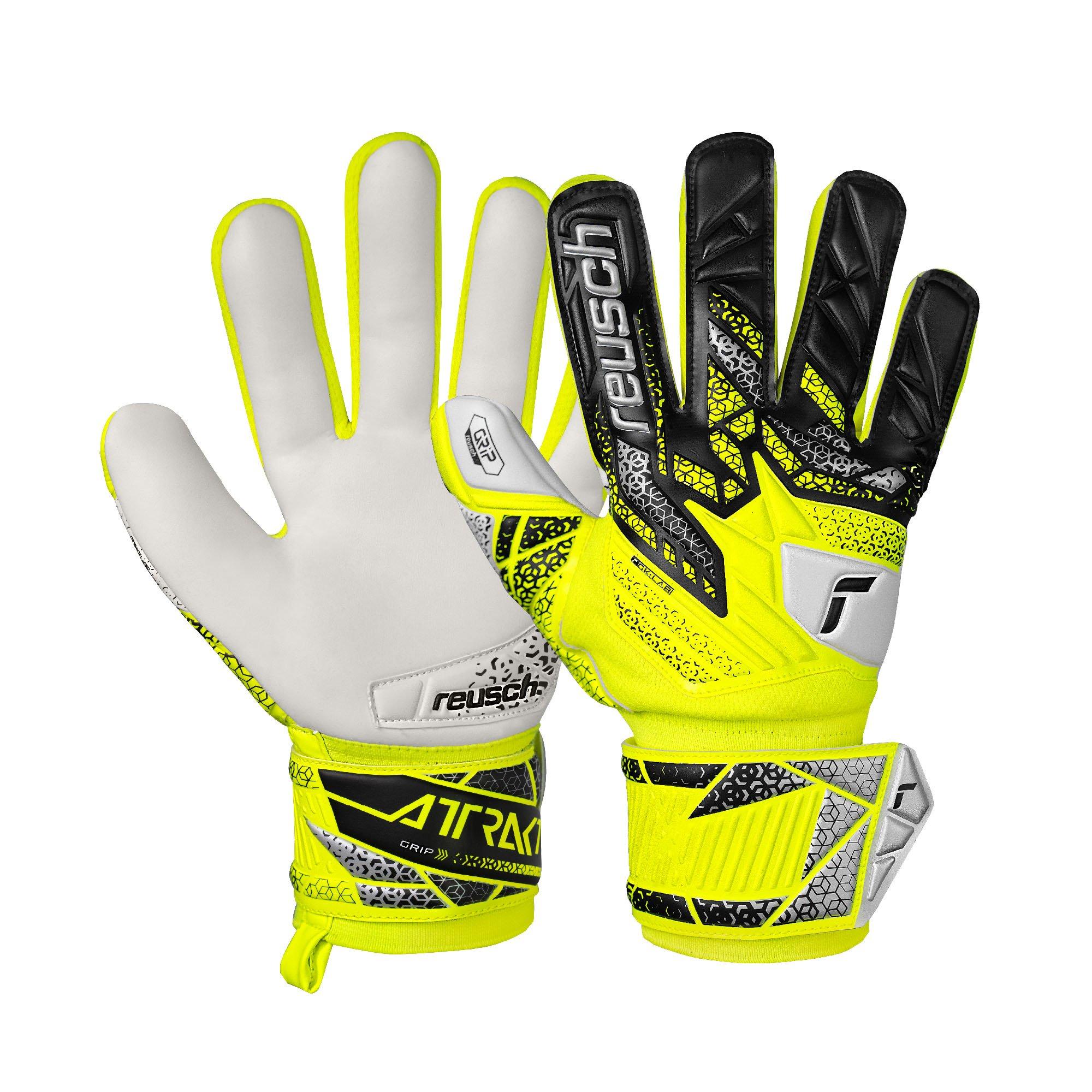 Sfty Ylw/Slvr - Reusch - Kids' Att Grip Goalkeeper Gloves - 1