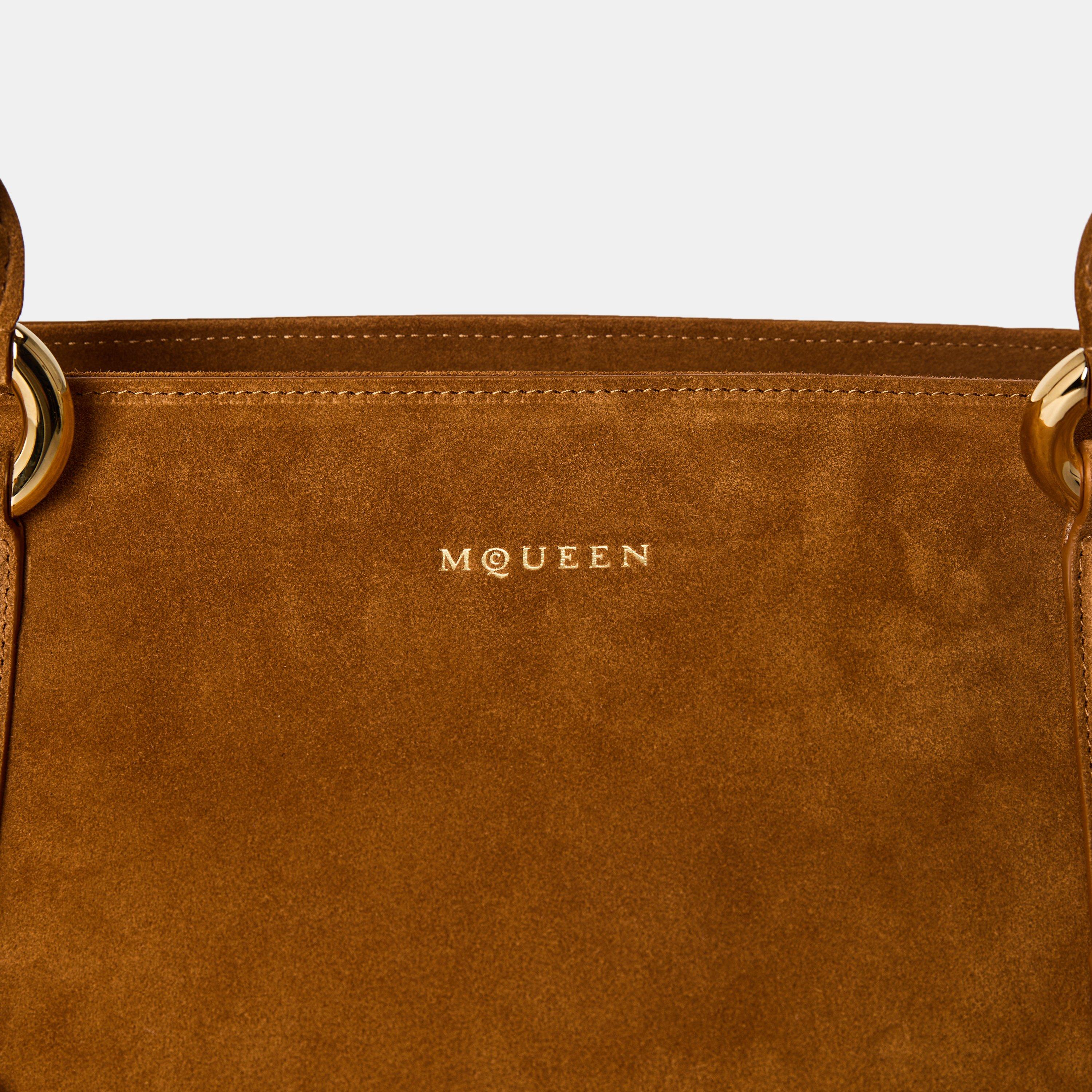 Tan/Gold - Alexander McQueen - Unisex Adults Alex Farringdon Top Handle Bag - 3