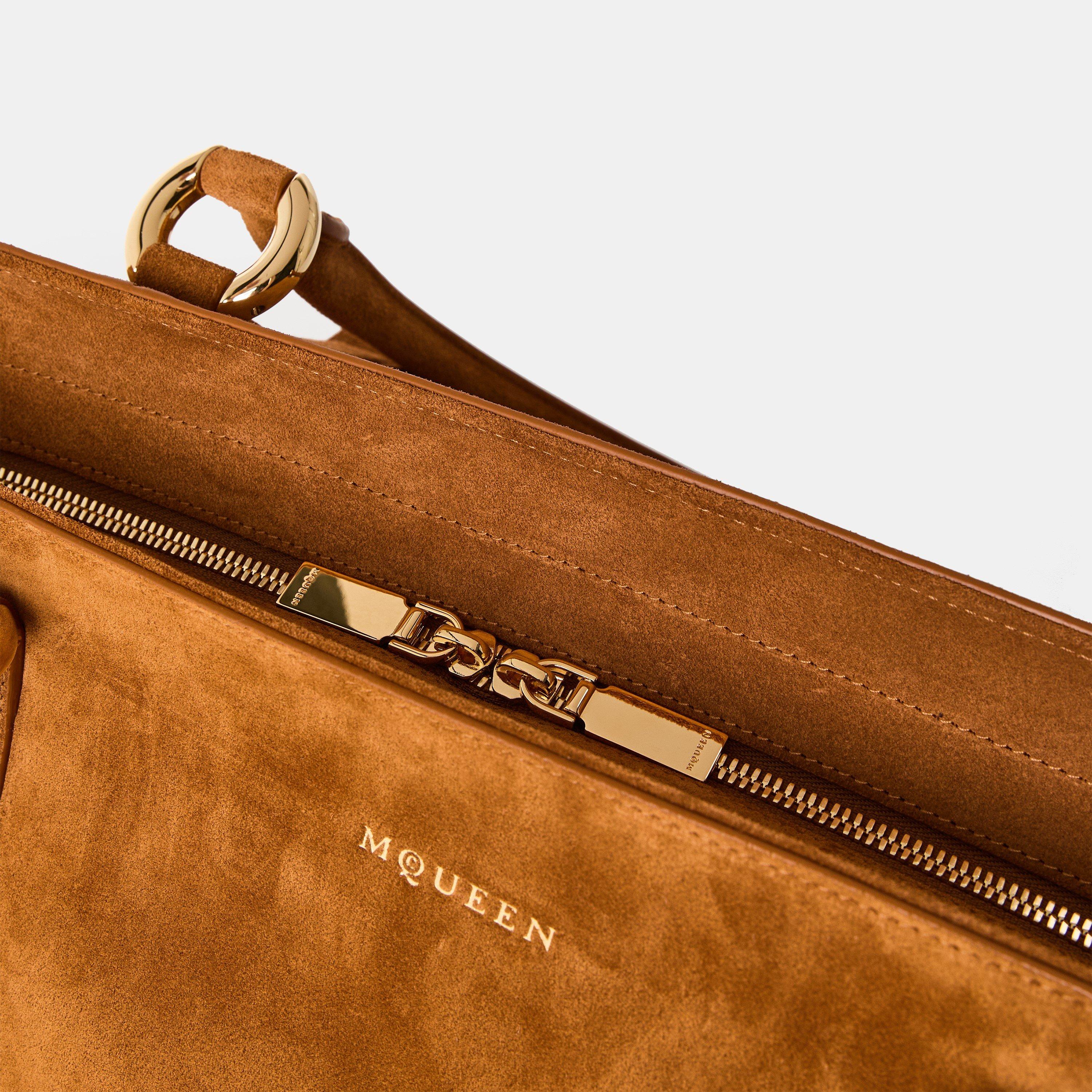 Tan/Gold - Alexander McQueen - Unisex Adults Alex Farringdon Top Handle Bag - 4