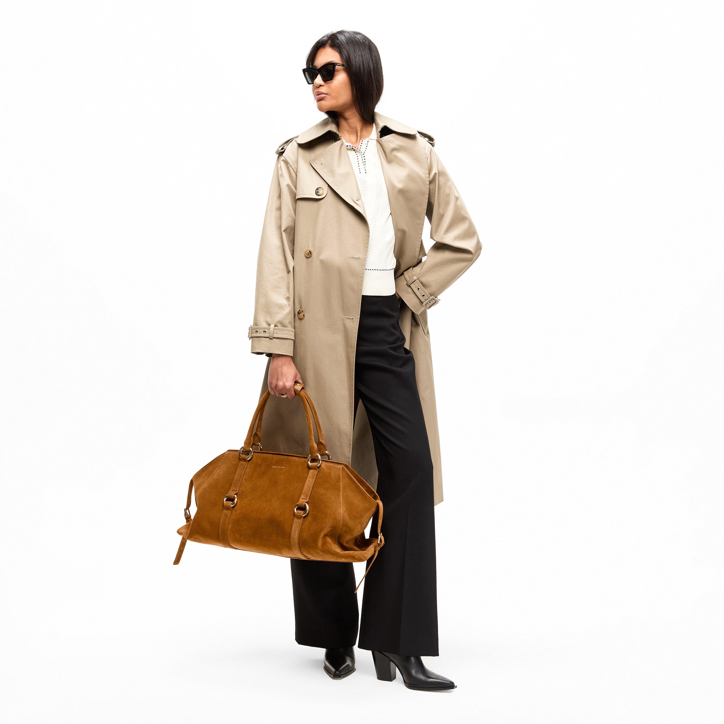 Tan/Gold - Alexander McQueen - Adults Alex Farringdon Top Handle Bag - 6