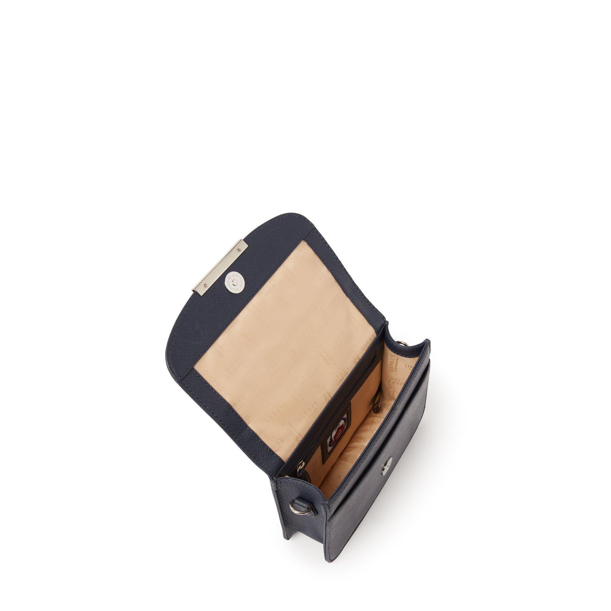 Navy - Osprey London - OSPREY LONDON Molly Leather Top Handle Bag - 2