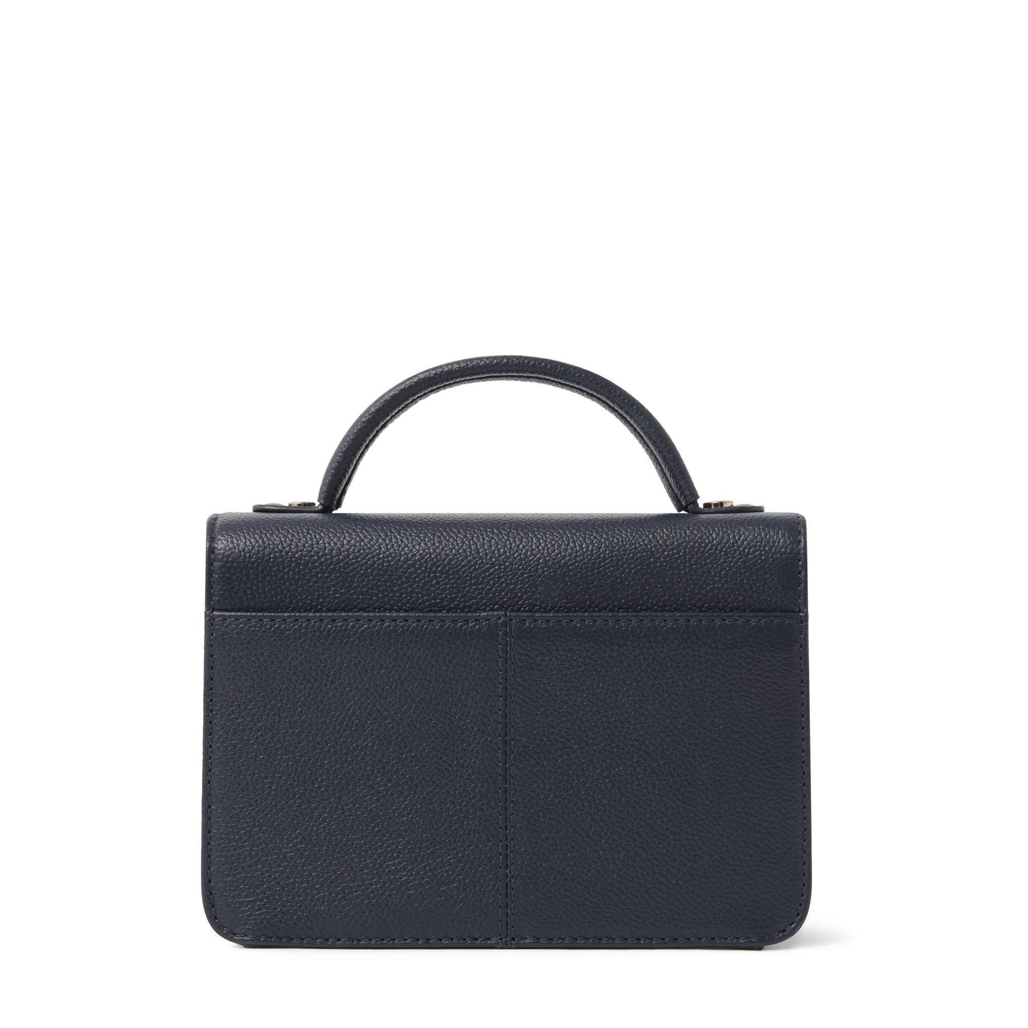 Navy - Osprey London - OSPREY LONDON Molly Leather Top Handle Bag - 3