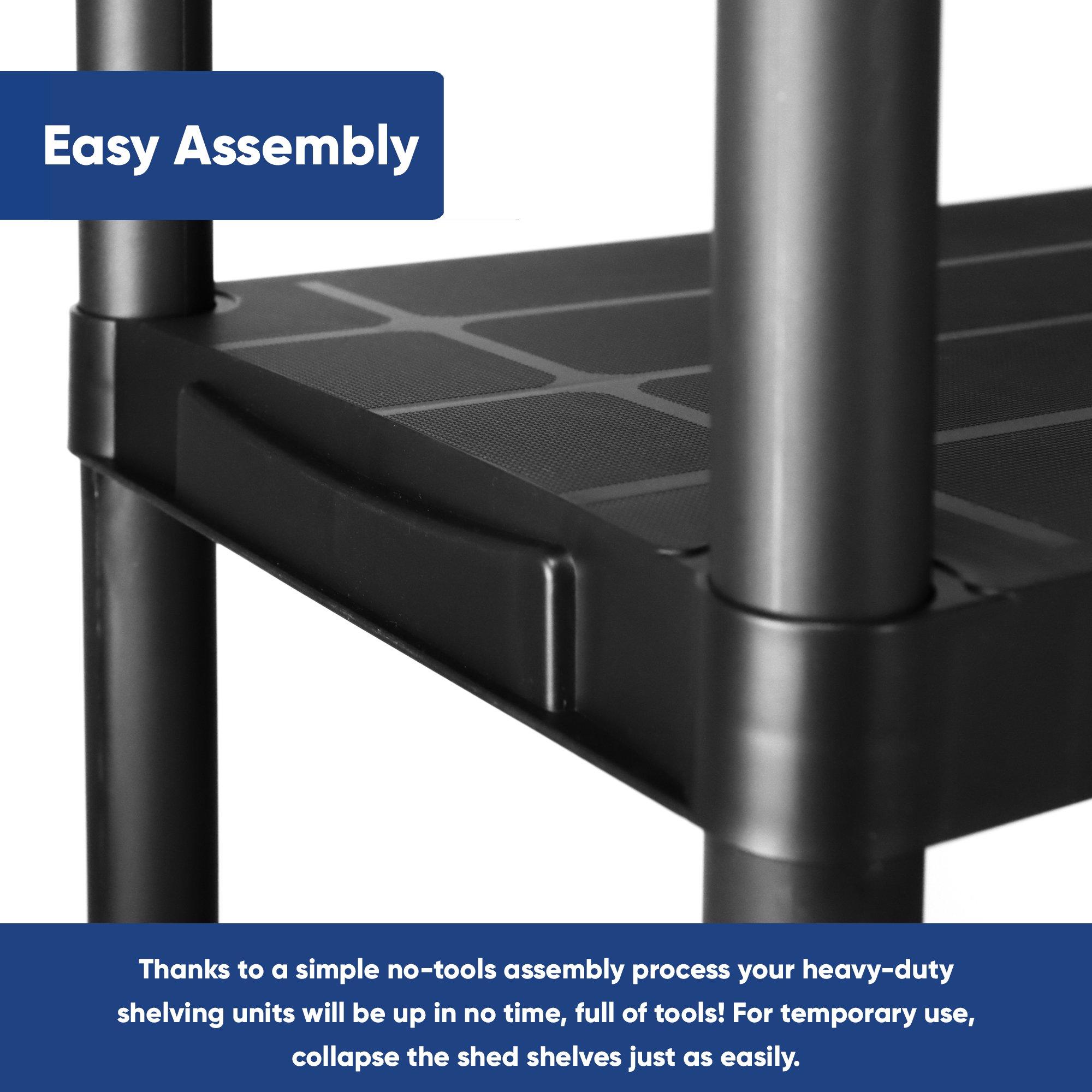 Black - Streetwize - 5 Tier Heavy Duty Shelving Unit - 2