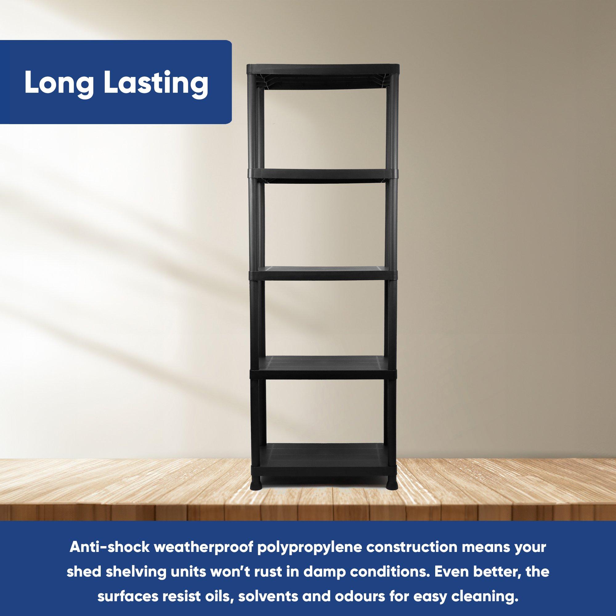 Black - Streetwize - 5 Tier Heavy Duty Shelving Unit - 3