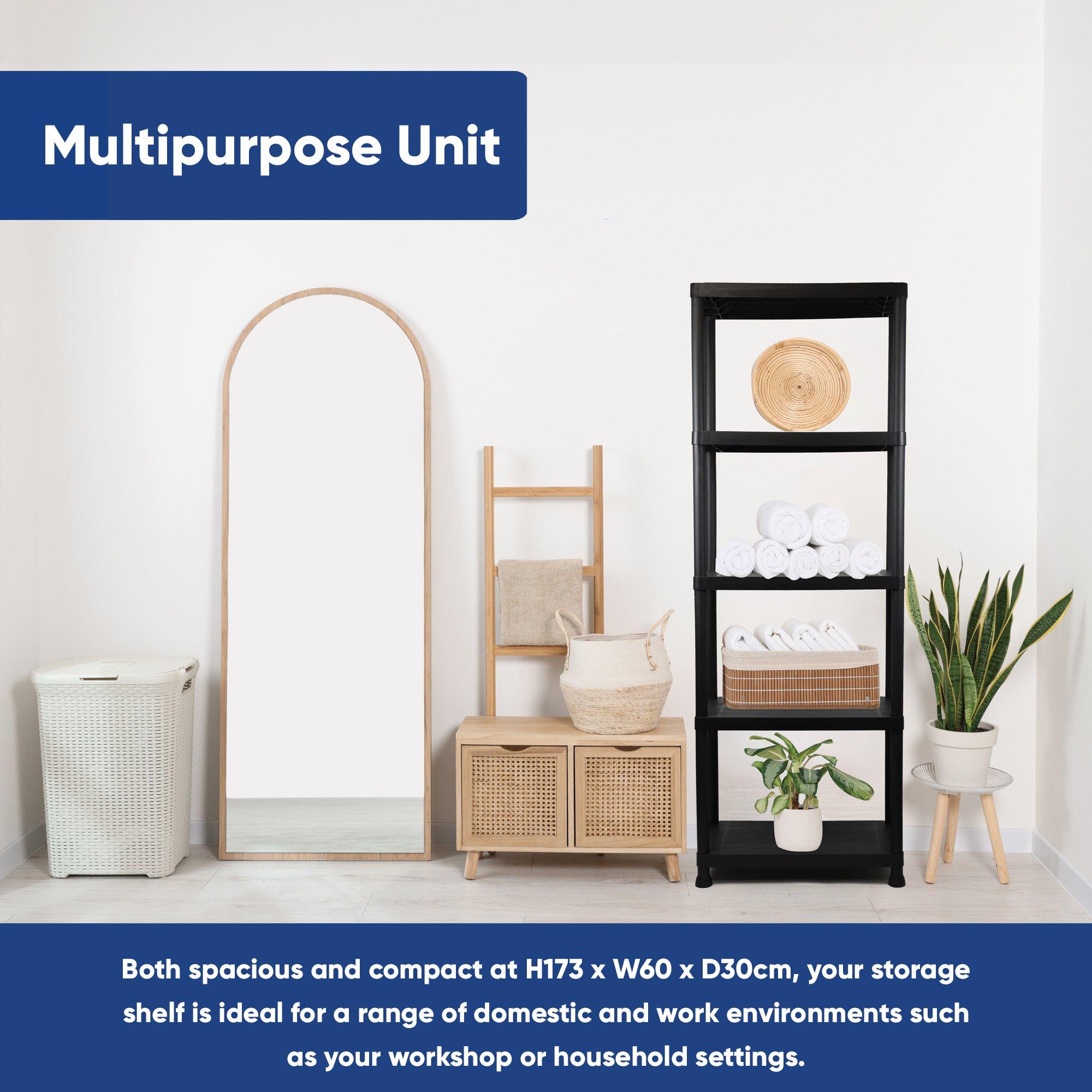 Black - Streetwize - 5 Tier Heavy Duty Shelving Unit - 4