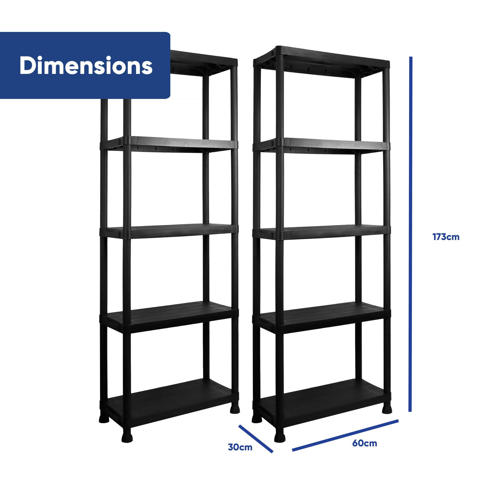 Black - Streetwize - 5 Tier Heavy Duty Shelving Unit - 5
