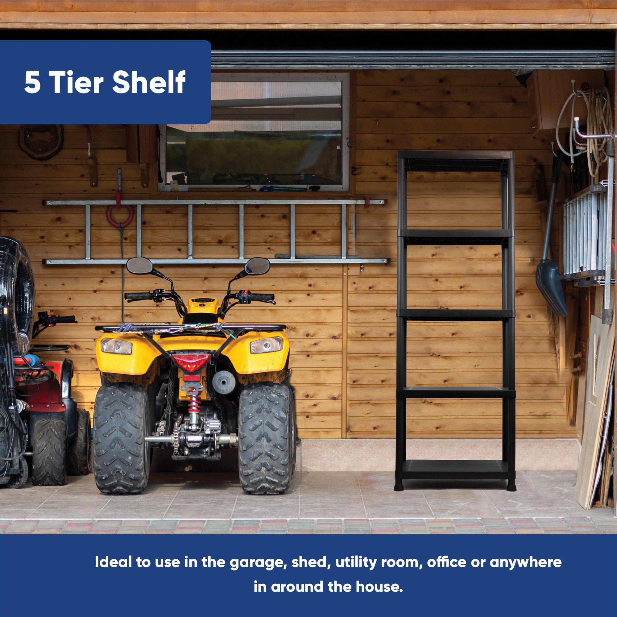 Black - Streetwize - 5 Tier Heavy Duty Shelving Unit - 7