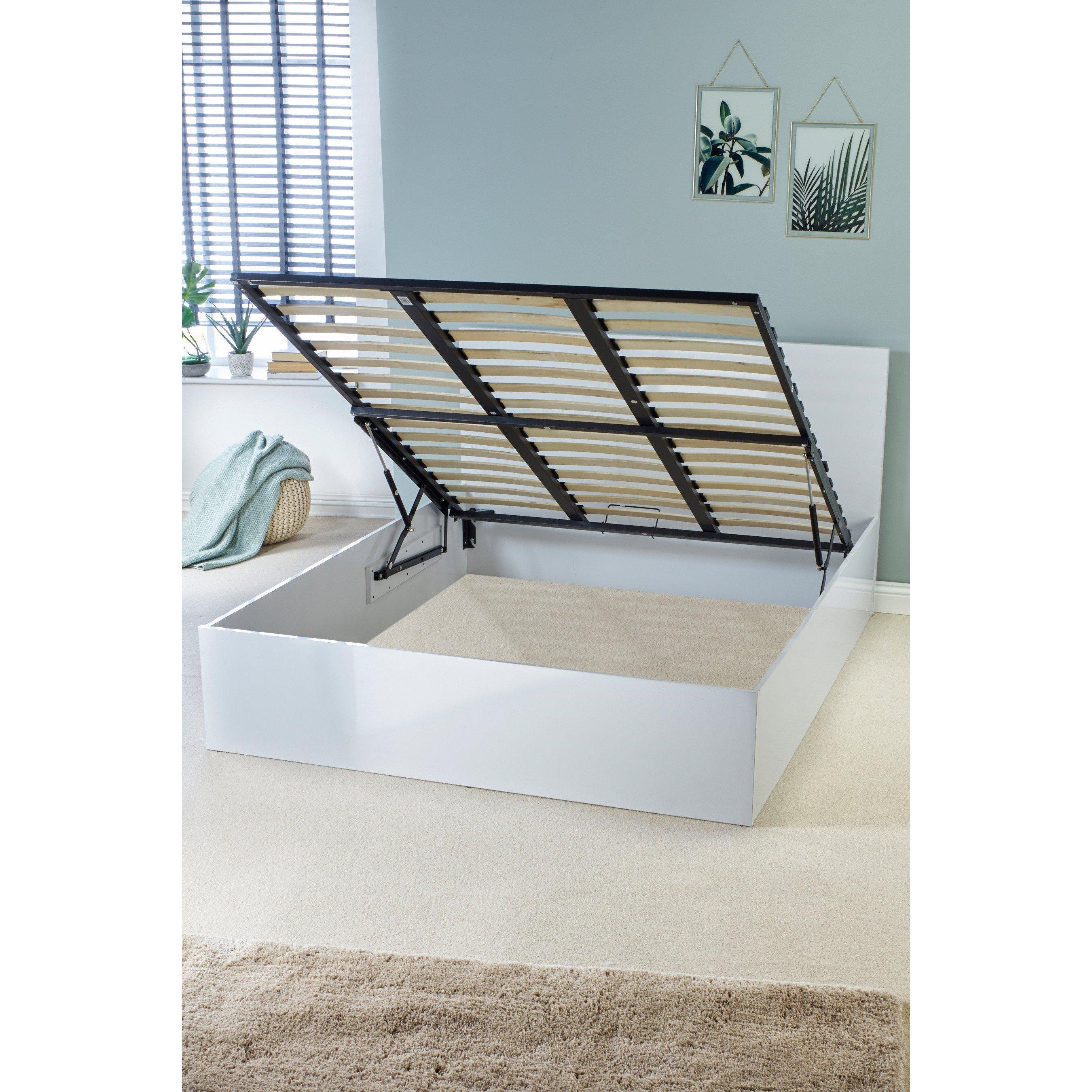 White - Homelife - High Gloss Ottoman Bed - 3