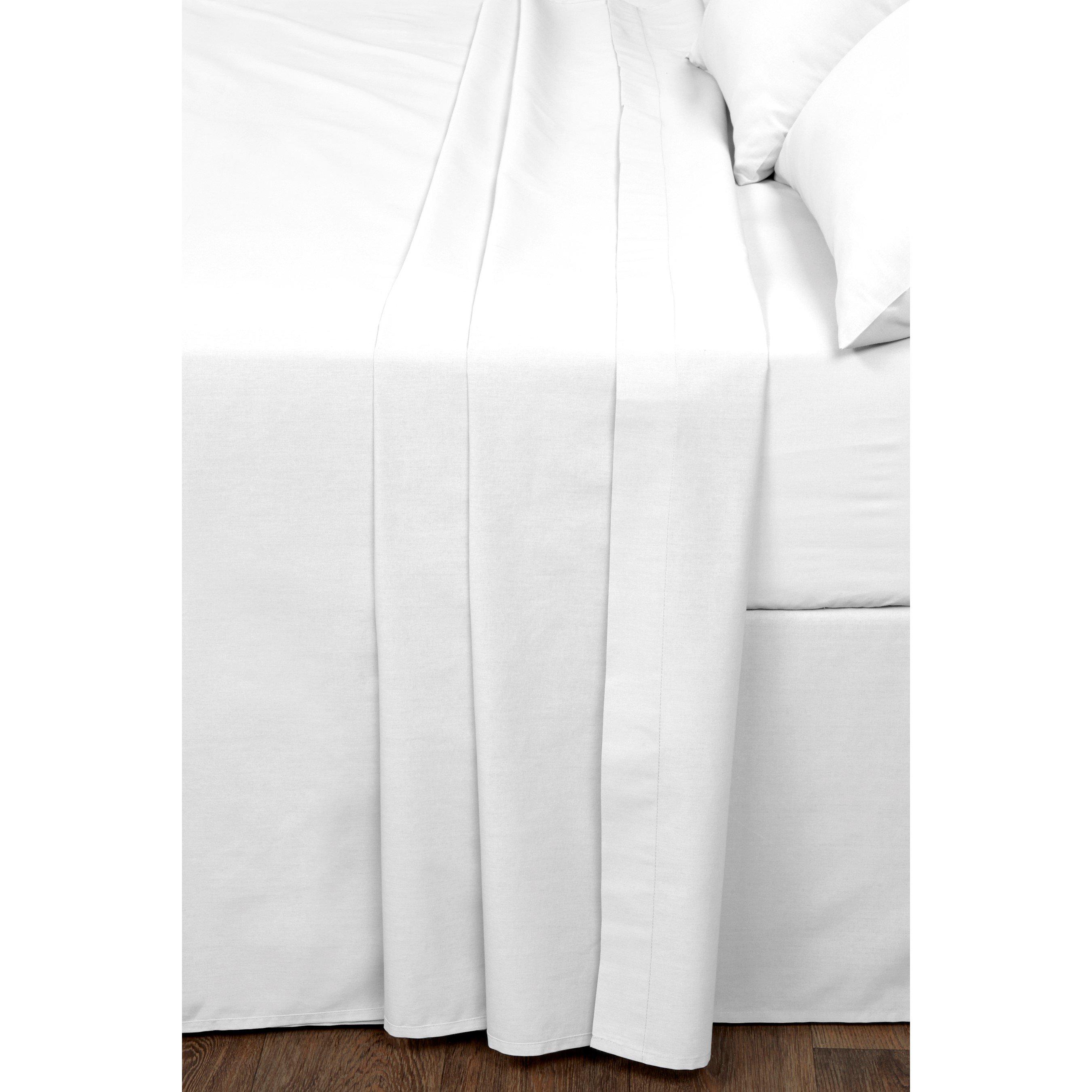 Homelife  Non Iron Plain Dyed Flat Sheet - White - Single