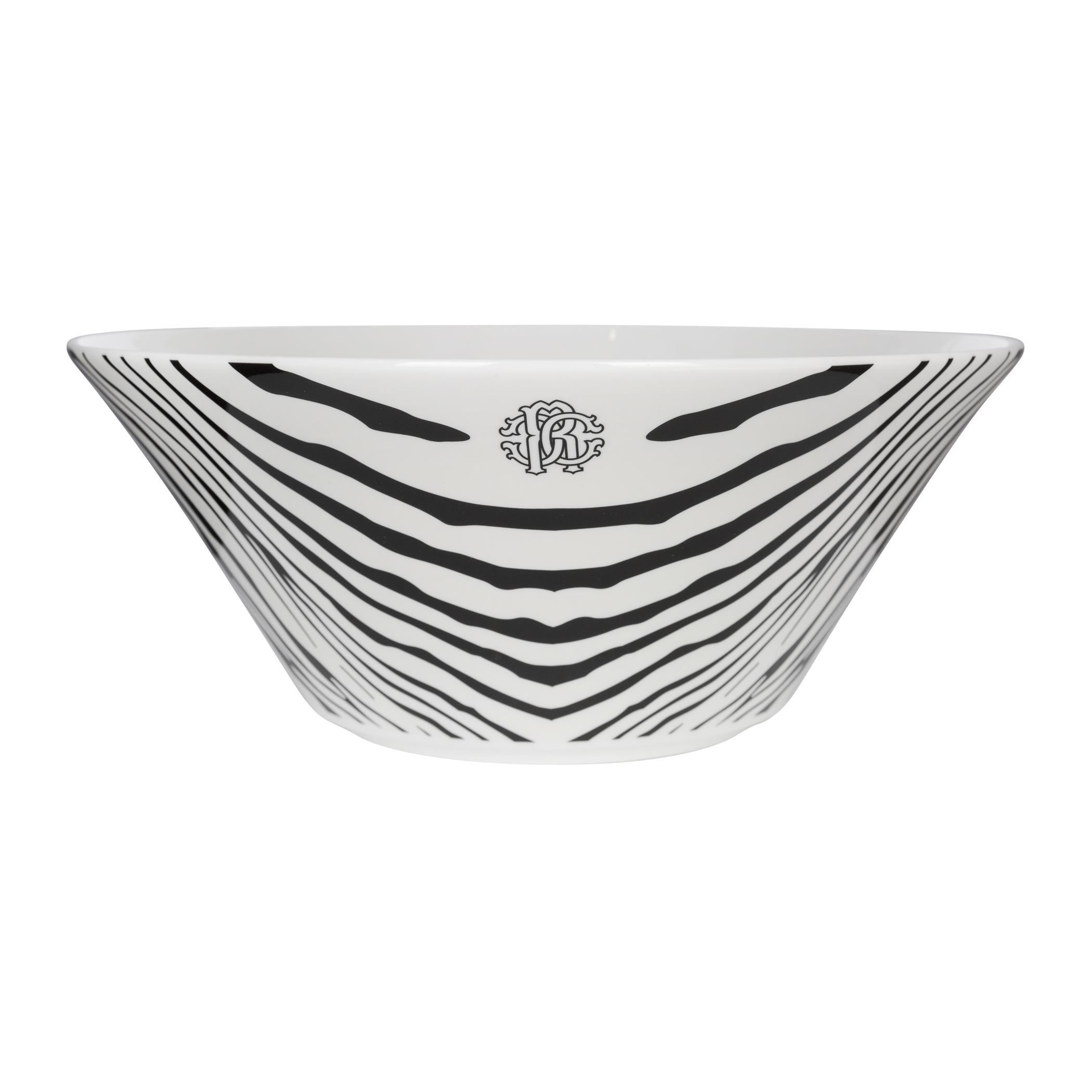 Black and White - Roberto Cavalli Home - RobertoCavalliHome Zebrage Salad Bowl - 1