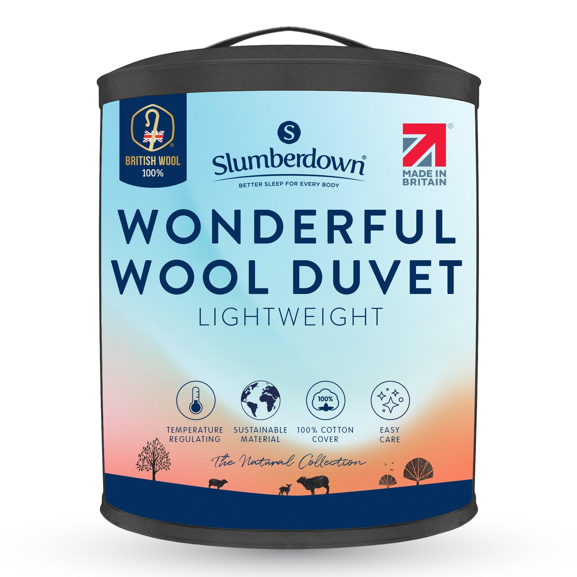 White - Slumberdown - Wonderful Wool 200gsm Light Duvet - 1