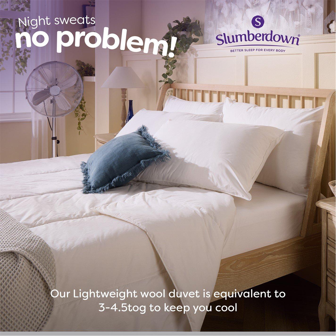 White - Slumberdown - Wonderful Wool 200gsm Light Duvet - 6