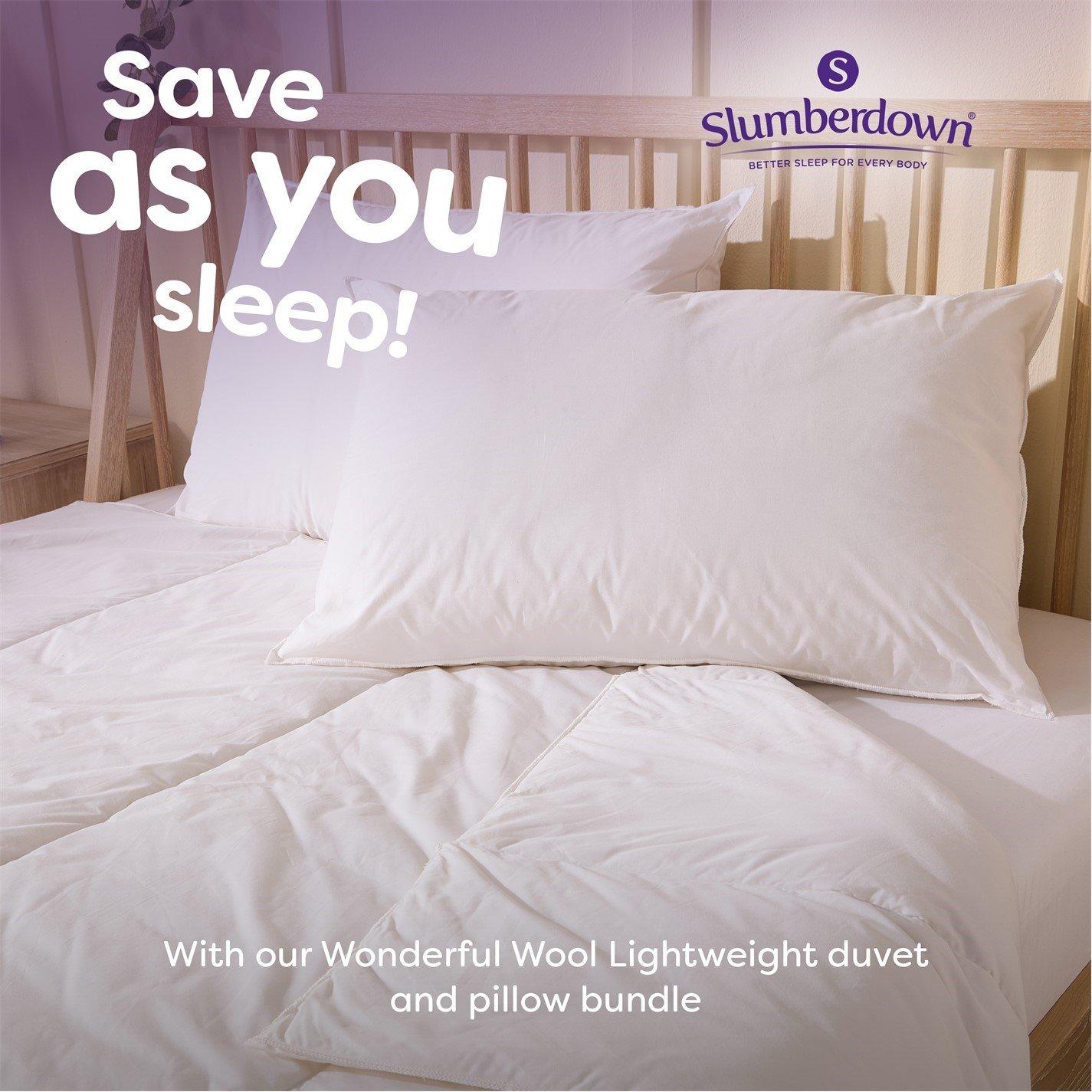 White - Slumberdown - Wonderful Wool 200gsm Light Duvet - 7