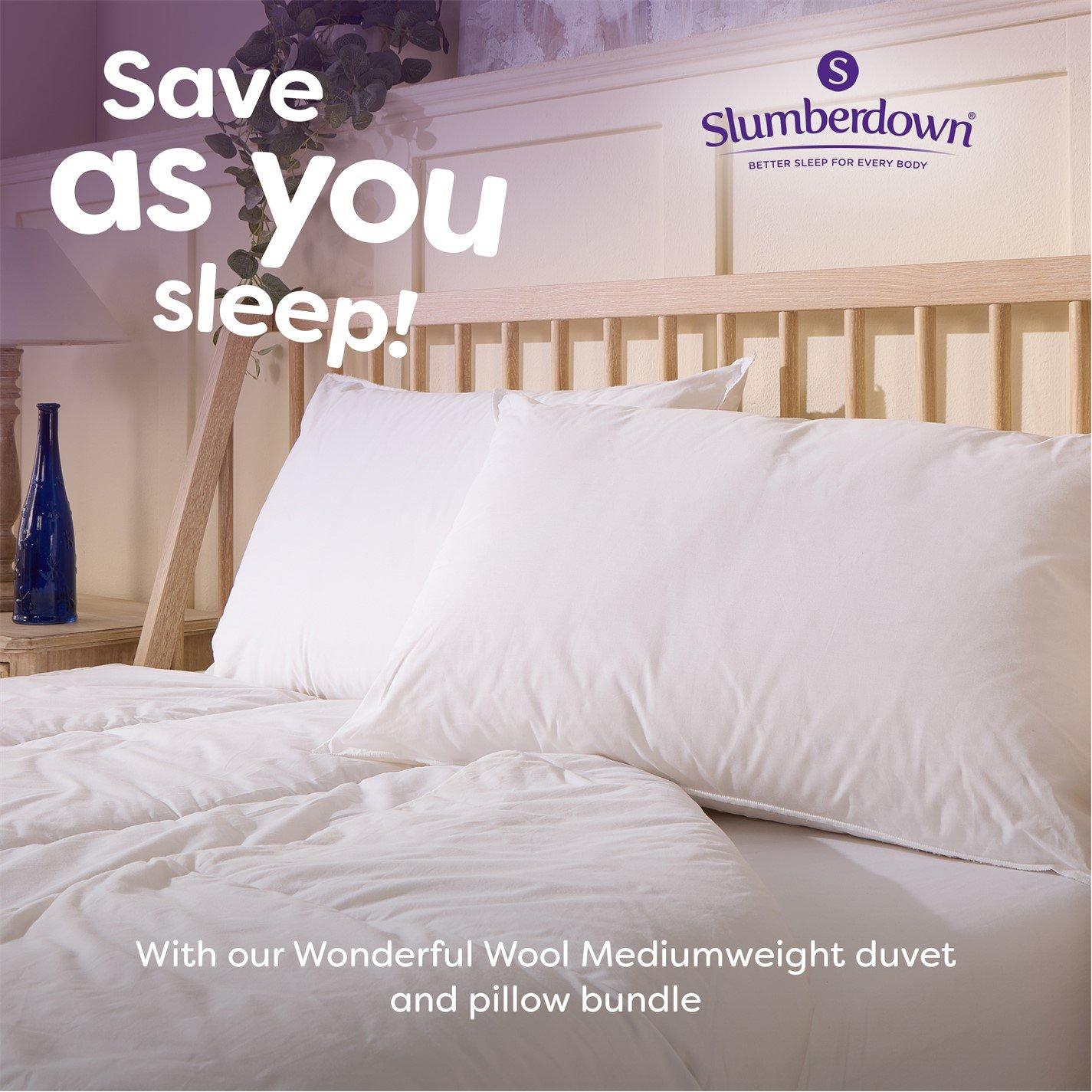 White - Slumberdown - Wonderful Wool 375gsm Medium Duvet - 10
