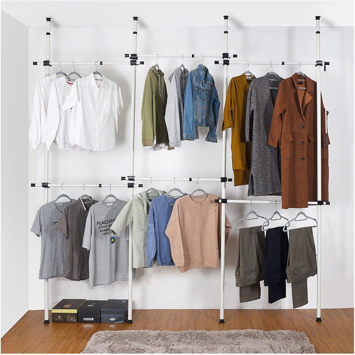 House Of Home  Telescopic Wardrobe Organiser - White - Triple