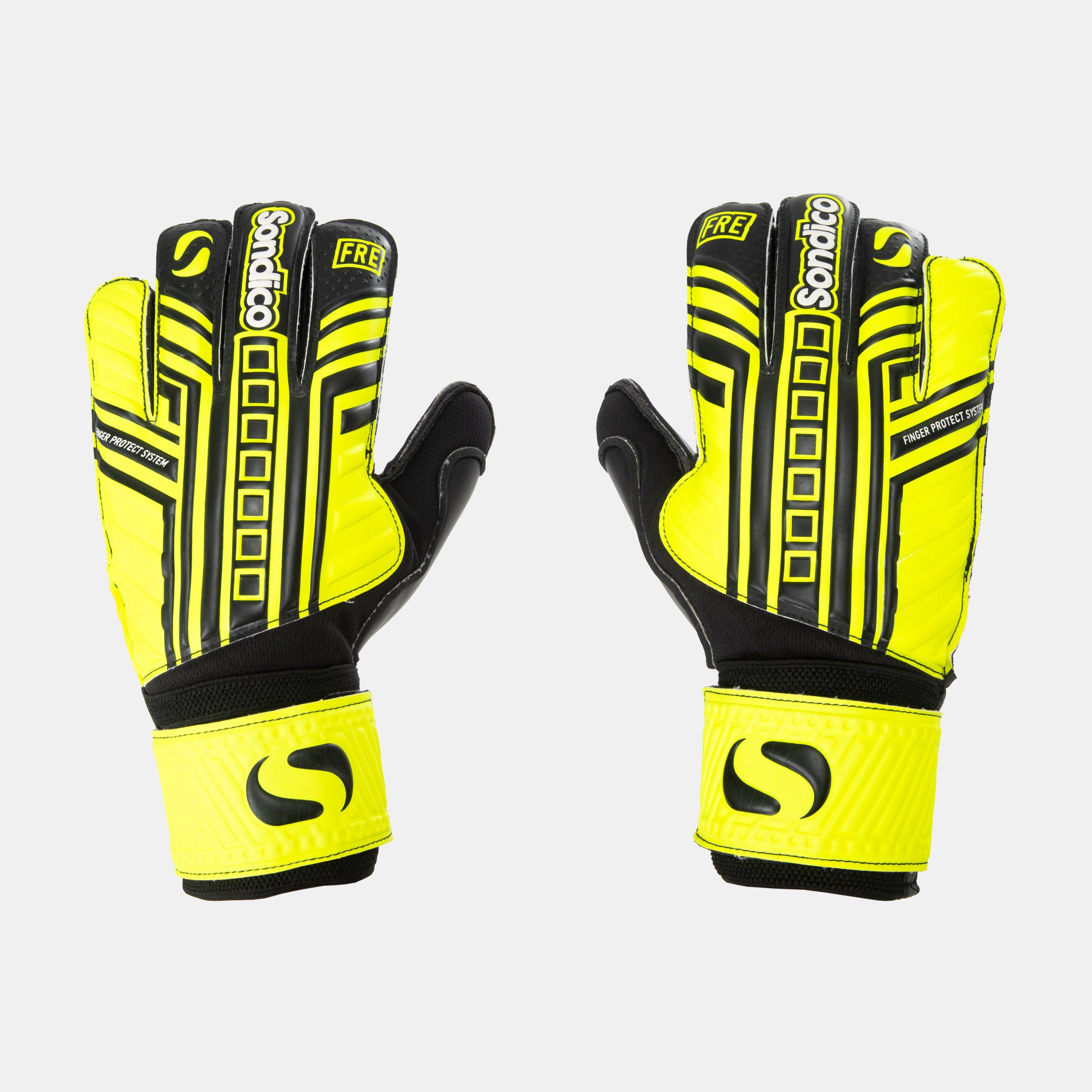 Black/Yellow - Sondico - AeroSpine Goalkeeper Gloves Juniors - 8